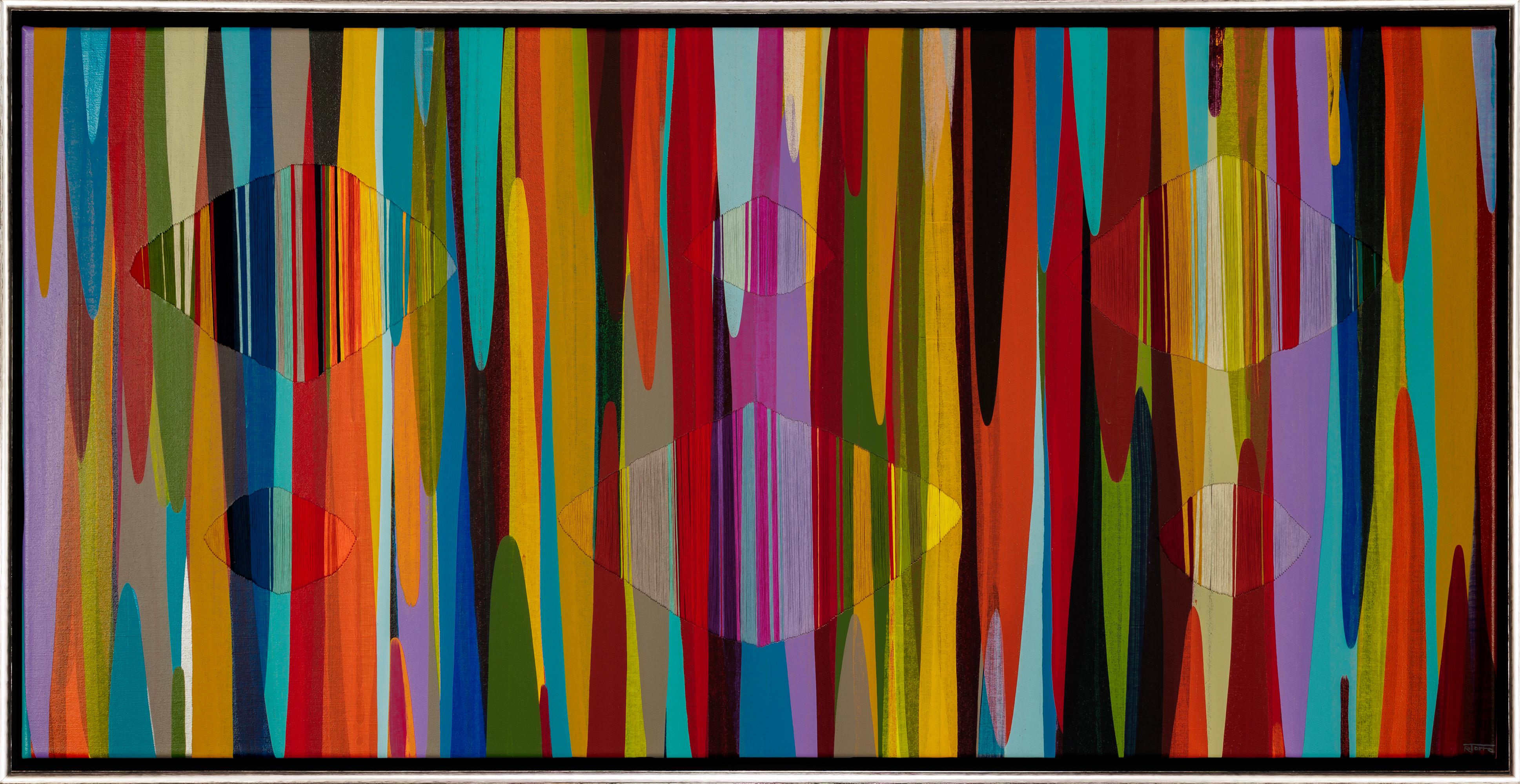 Abstract Painting de Raul de la Torre - "Poemas CXXXVIII"  Bordado abstracto contemporáneo en técnica mixta sobre lienzo