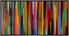 "Poemes CXXXVIII"  Ricamo astratto contemporaneo in tecnica mista su tela