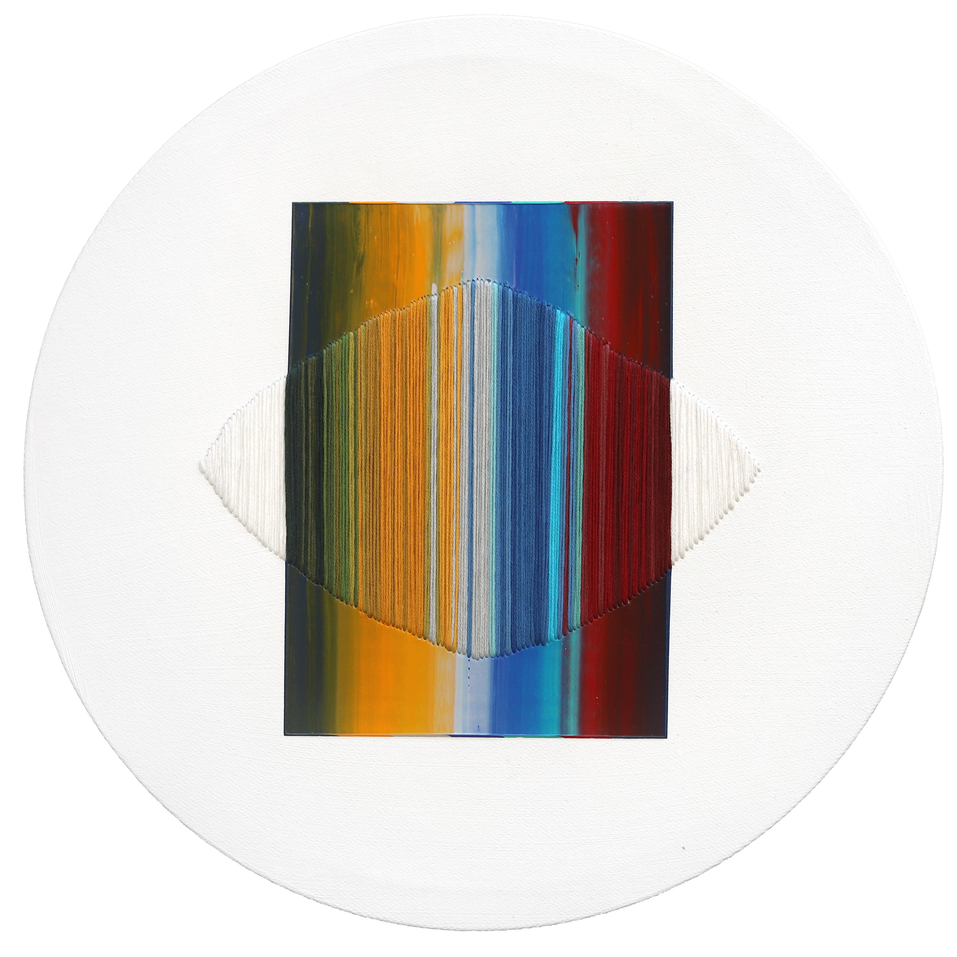 Between the Lines a Secret Bunks - Round Colorful Abstract Art