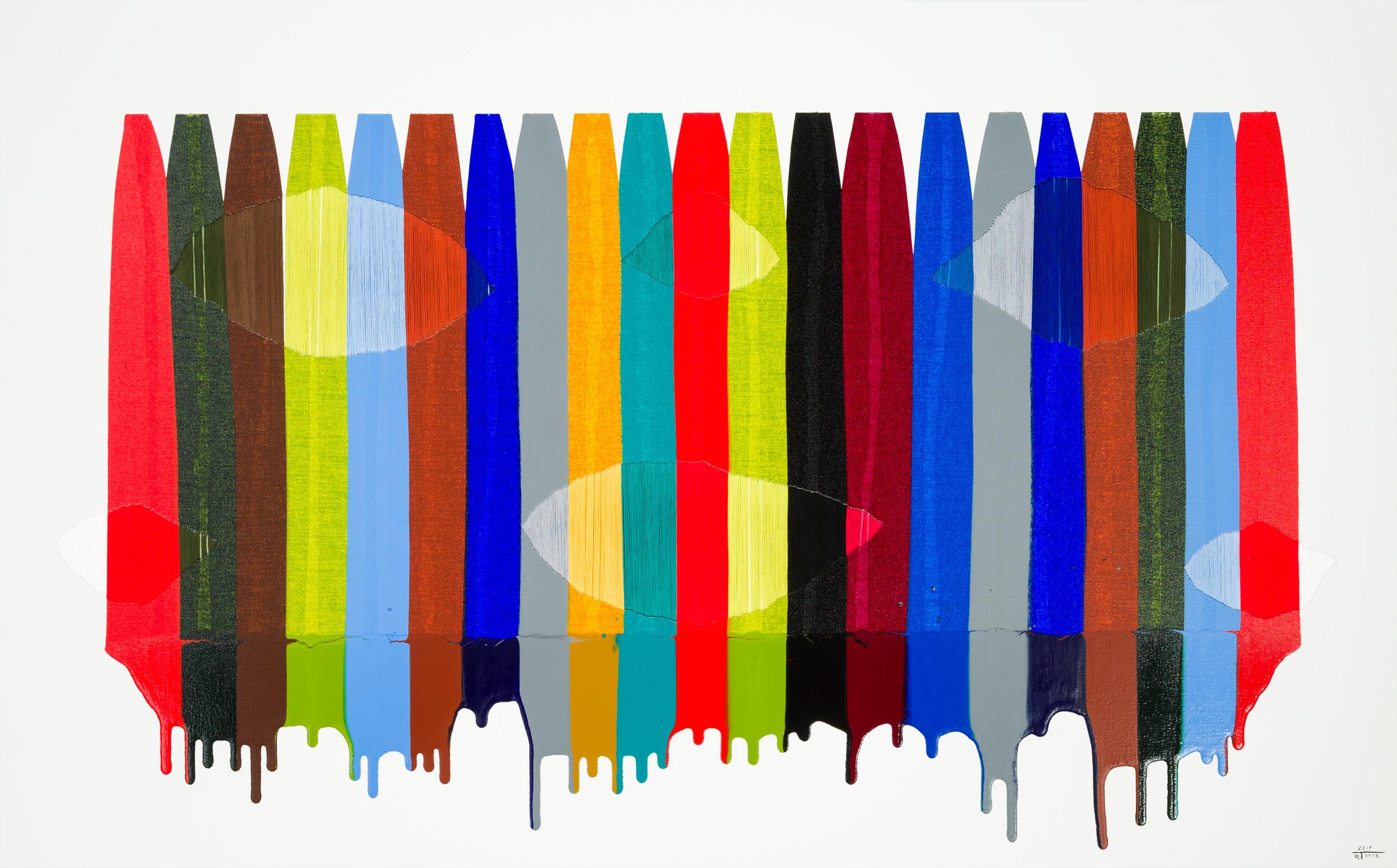 Fils I Colors CCCXCII - Abstract Mixed Media Art by Raul de la Torre