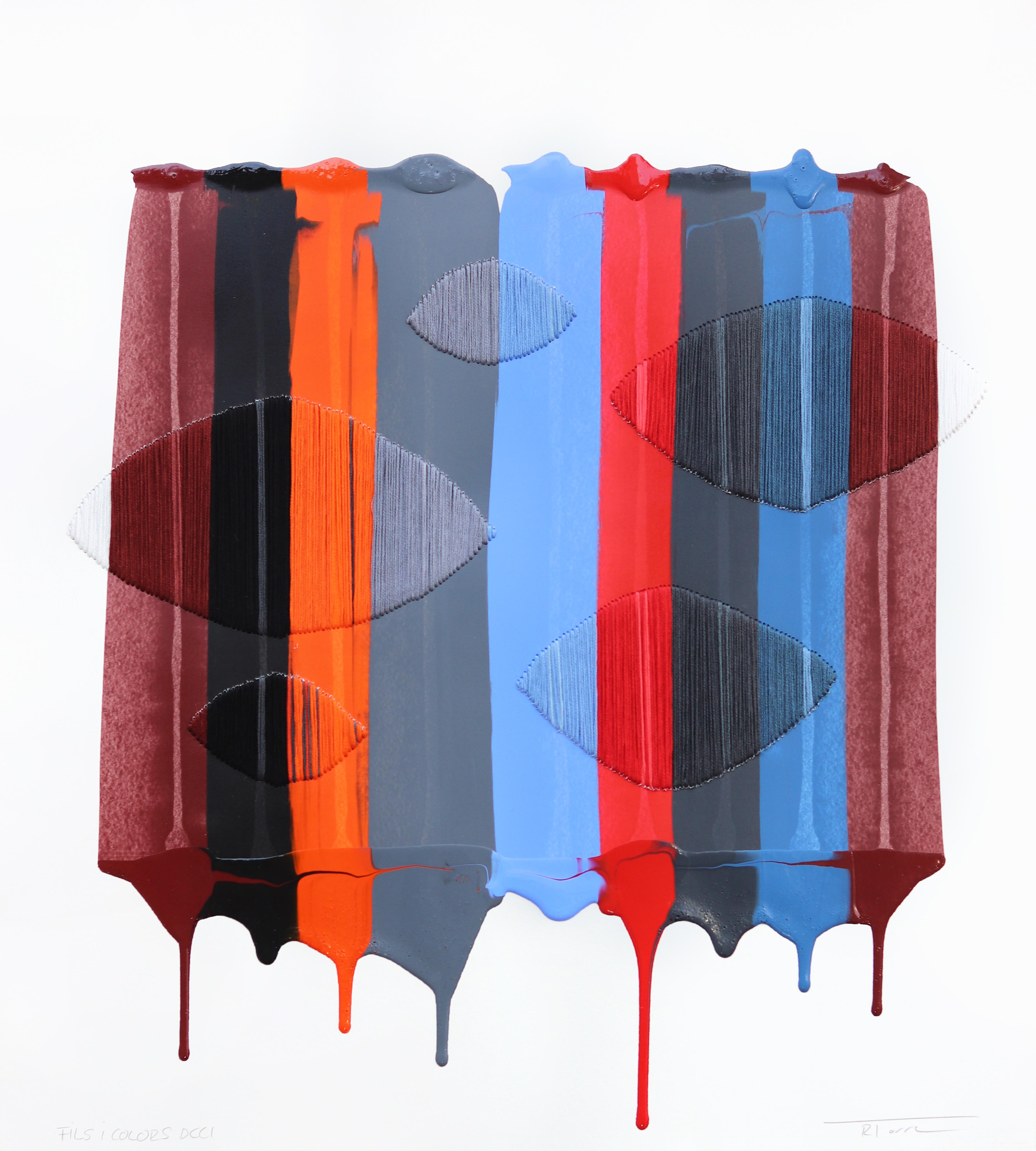 Fils I Colors DCCI - Abstraction colorée Art contemporain sur papier