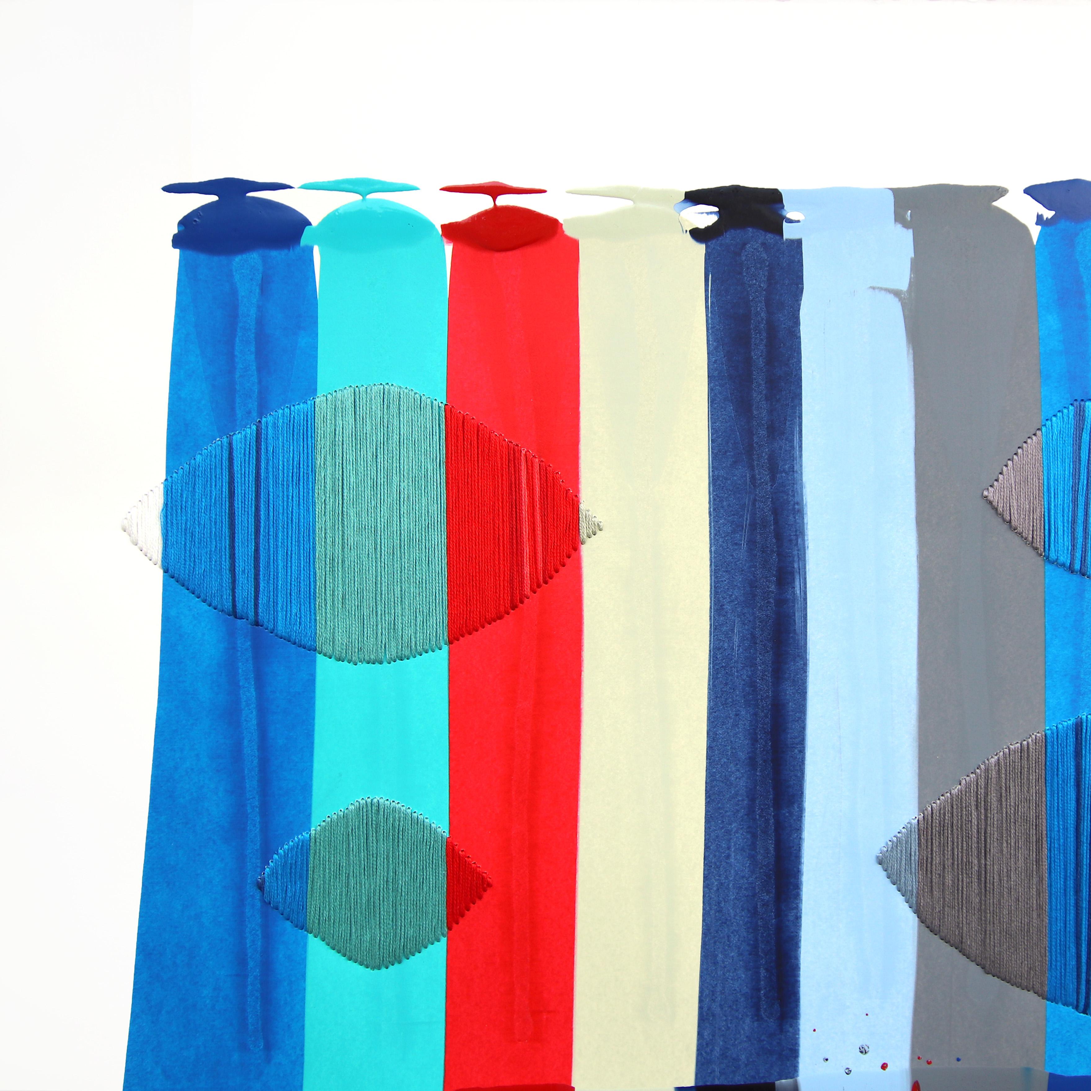 Barcelona native artist Raul de la Torre's vibrant abstract mixed media artworks pay homage to textiles. De La Torre allows the materials to take over during the process and collaborates with the unexpected to create works that speak to the natures