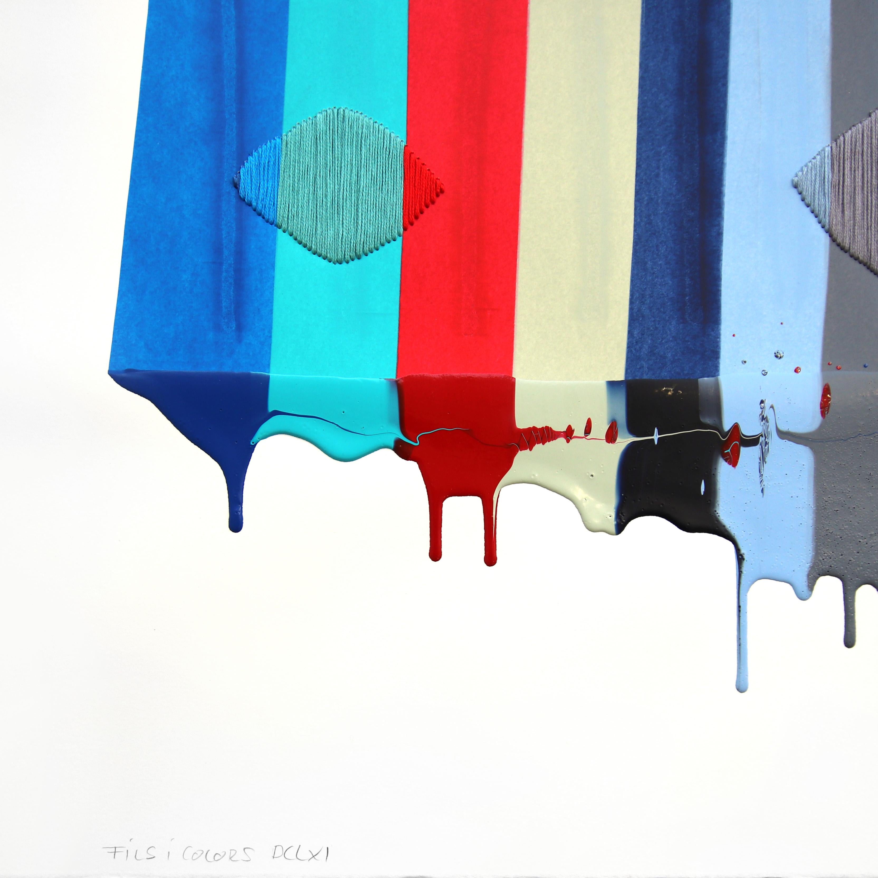 Fils I Colors DCLXI - Multicolor Abstract Contemporary Art on Paper For Sale 1