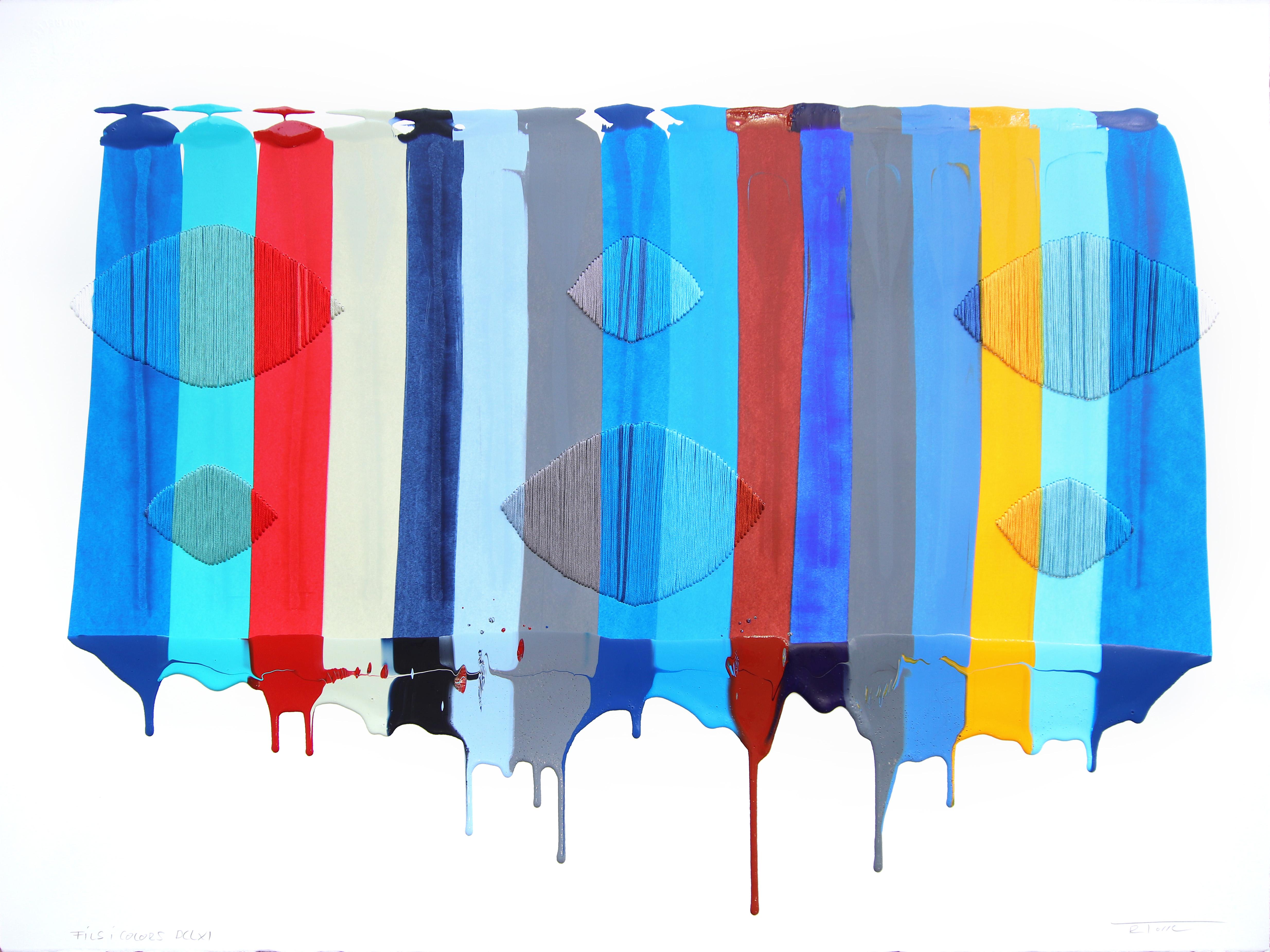 Fils I Colors DCLXI - Arte contemporanea astratta e multicolore su carta