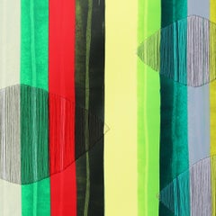 Fils I Colors DCLXIV - Vivid Abstract Contemporary Textile Art auf Papier