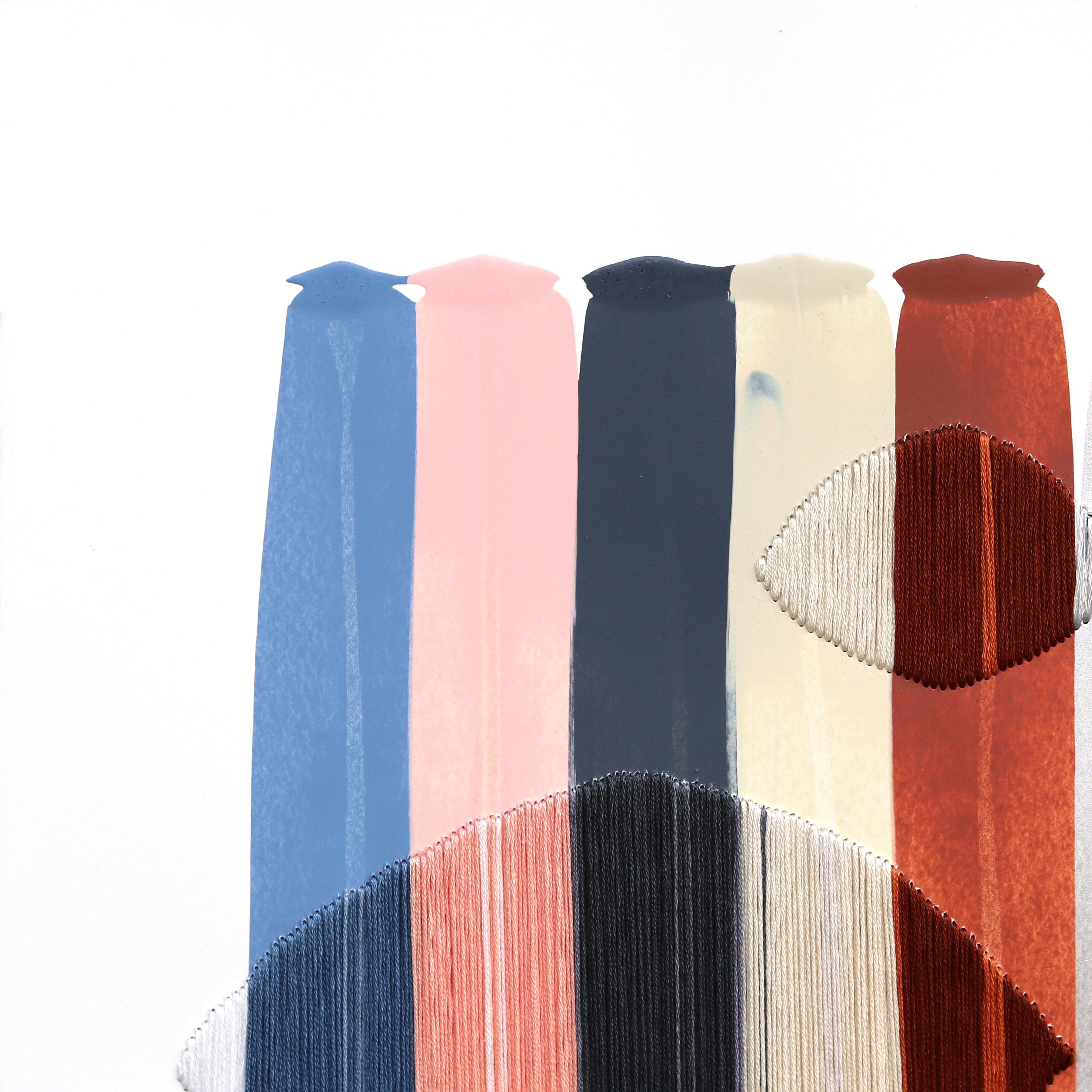 Barcelona native artist Raul de la Torre's vibrant abstract mixed media artworks pay homage to textiles. De La Torre allows the materials to take over during the process and collaborates with the unexpected to create works that speak to the natures