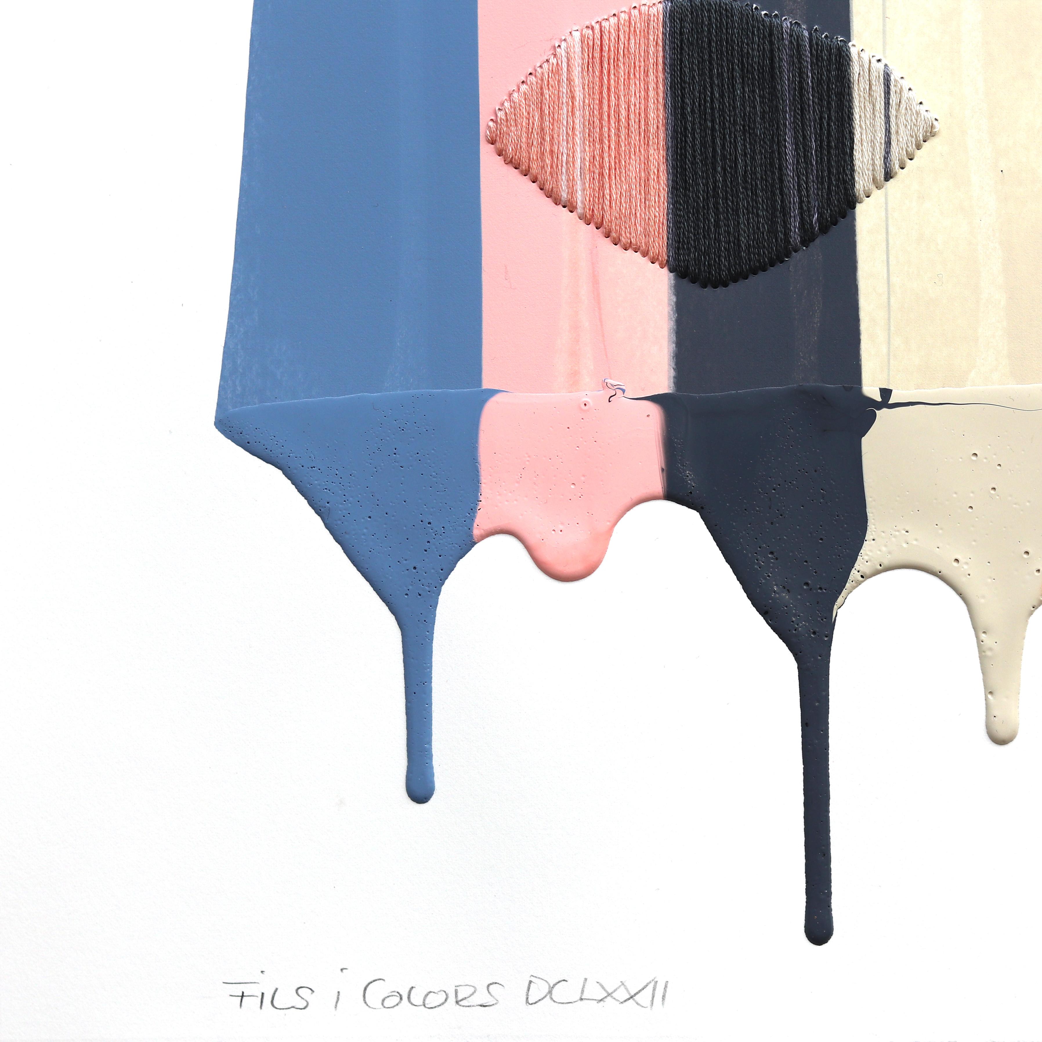 Fils I Colors DCLXXII - Muted Color Abstract Contemporary Art on Paper For Sale 3