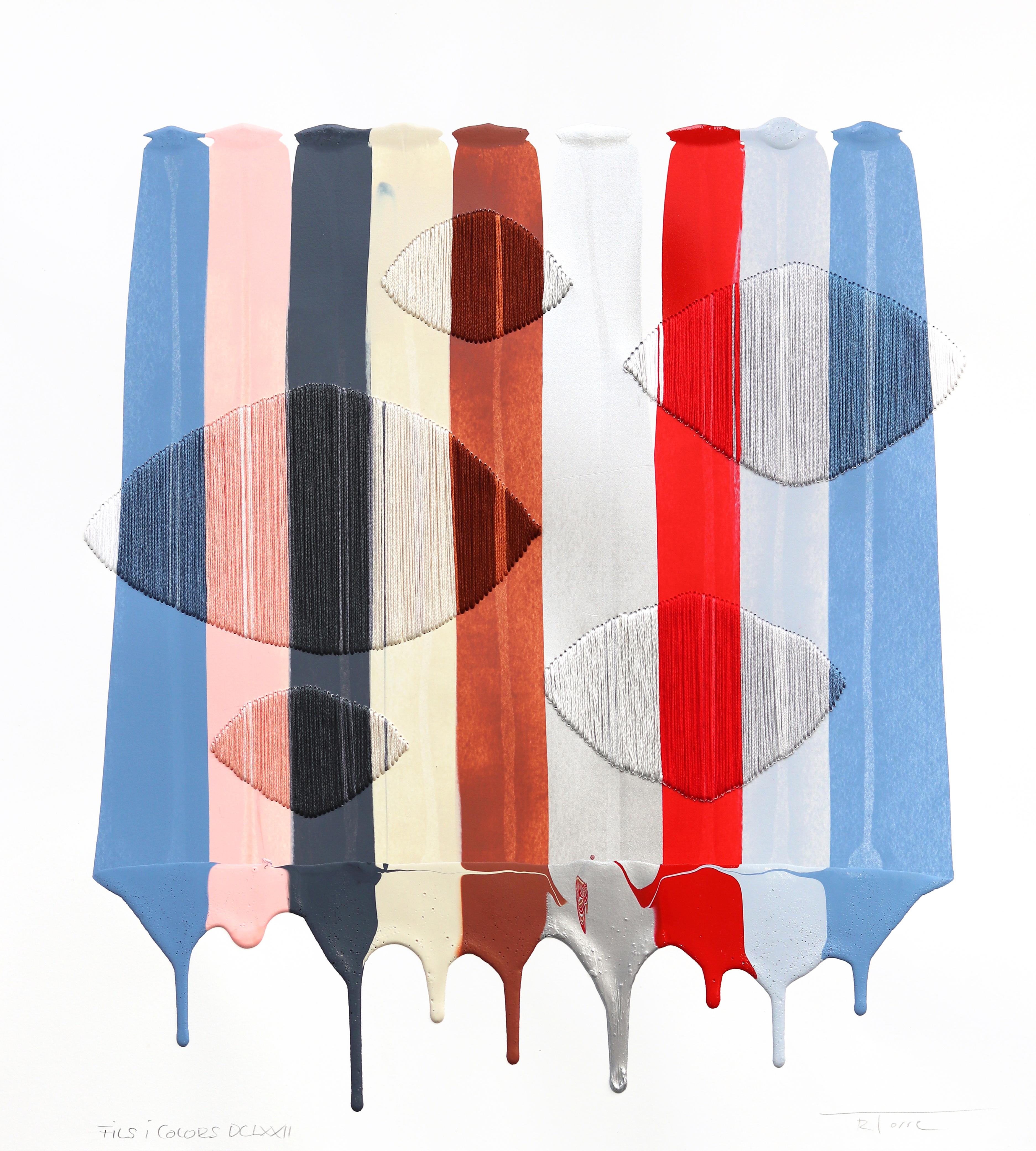 Fils I Colors DCLXXII - Abstraction de couleurs sourdes Art contemporain sur papier