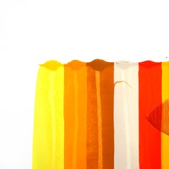 Fils I Colors DCLXXIII - Vivid Warm Abstract Contemporary Textile Art auf Papier