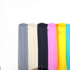 Fils I Colors DCLXXX - Gedeckte Farben Abstrakte Contemporary Textilkunst auf Papier