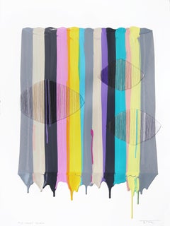 Fils I Colors DCLXXX - Arte tessile contemporanea astratta a colori tenui su carta