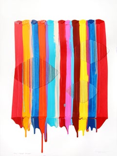 Fils I Colors DCLXXXI - Abstract Contemporary Colorful Textile Art on Paper