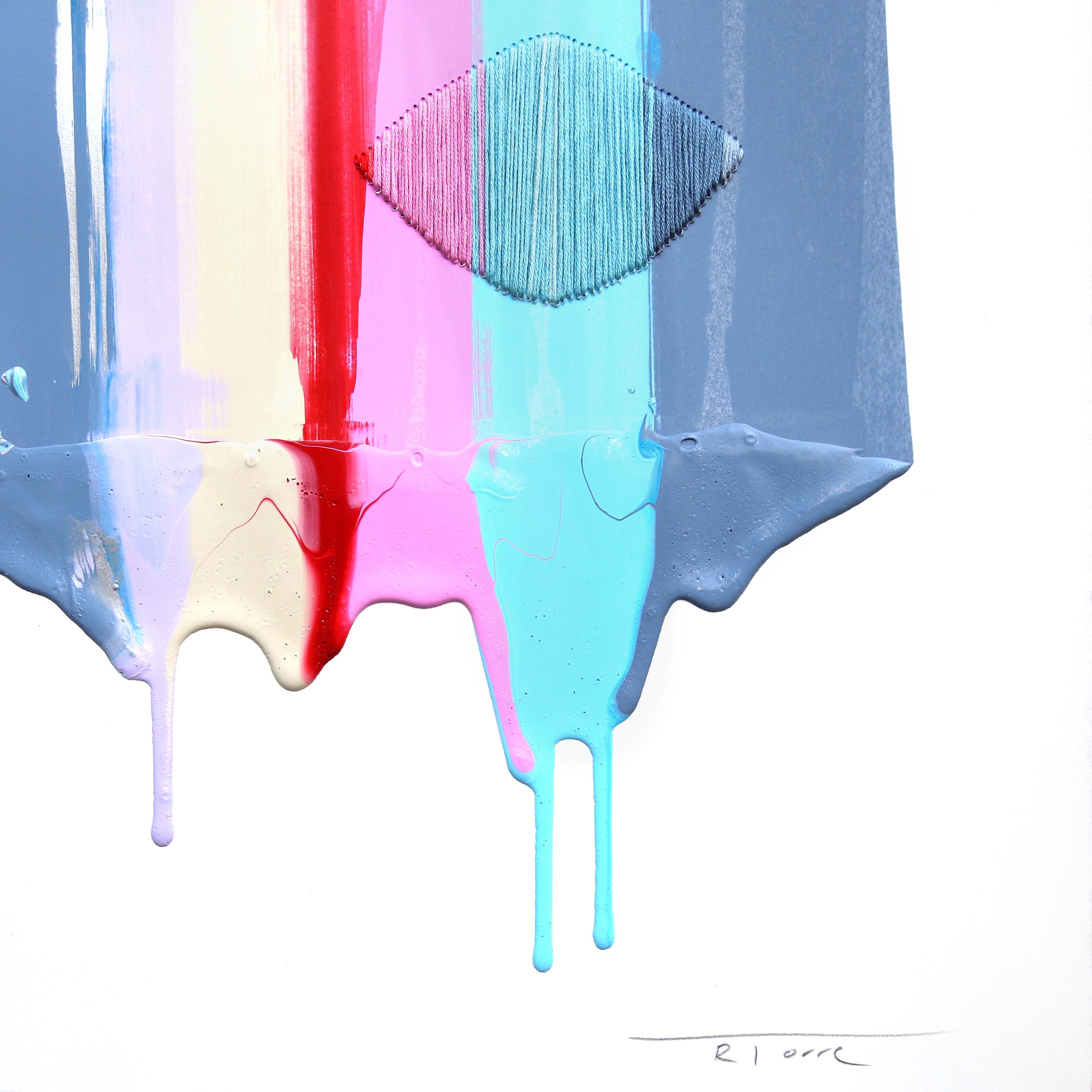 Fils I Colors DCXCIII - Muted Color Abstract Contemporary Art on Paper For Sale 2