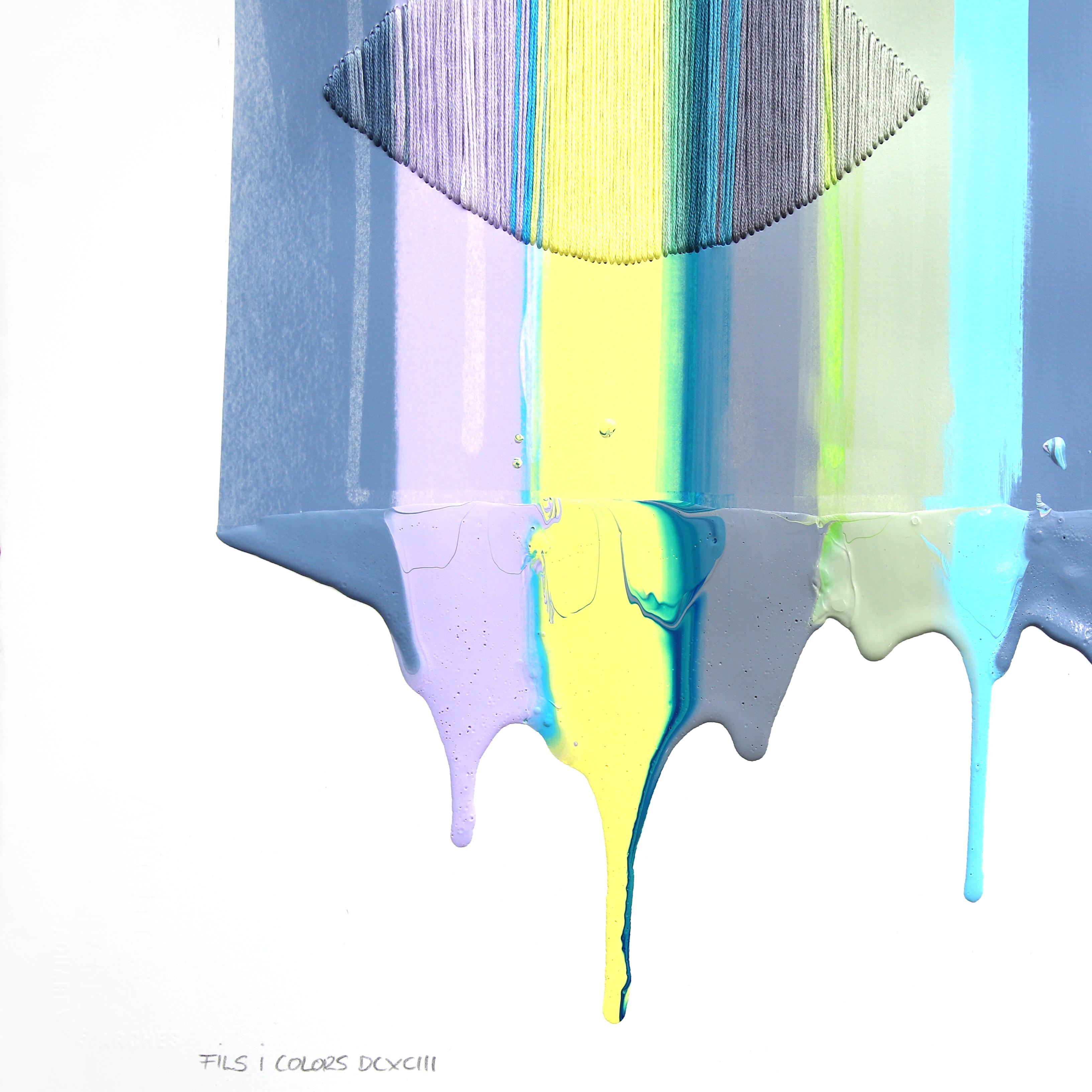 Fils I Colors DCXCIII - Muted Color Abstract Contemporary Art on Paper For Sale 3