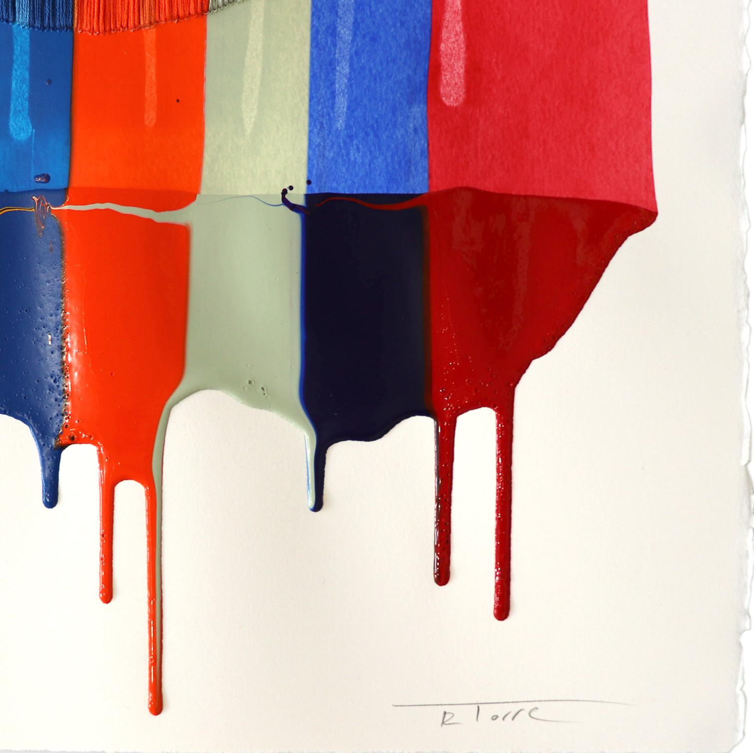 Fils I Colors DCXX - Colorful Abstract Contemporary Art on Paper For Sale 1