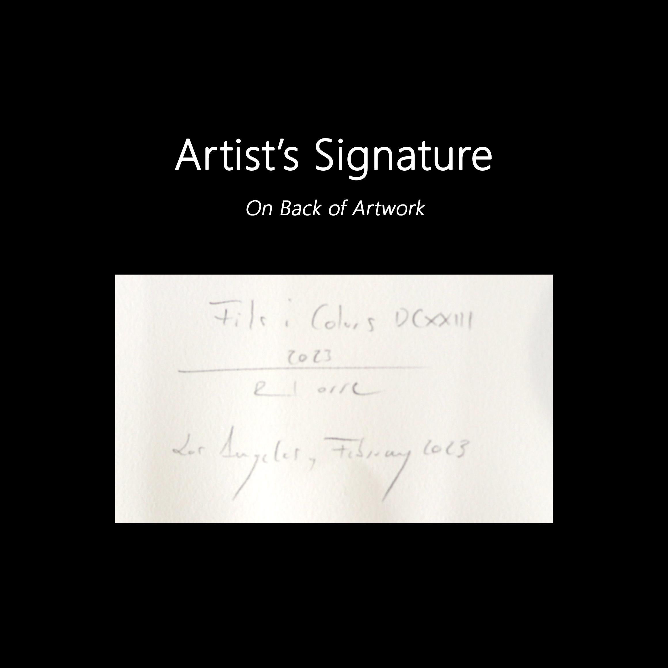 Fils I Colors DCXXIII - Blu Astratto Arte contemporanea su carta in vendita 3