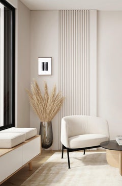 The Bristling Gray Bit is a Part of a Bridge - Framed Monochrome Abstract Art