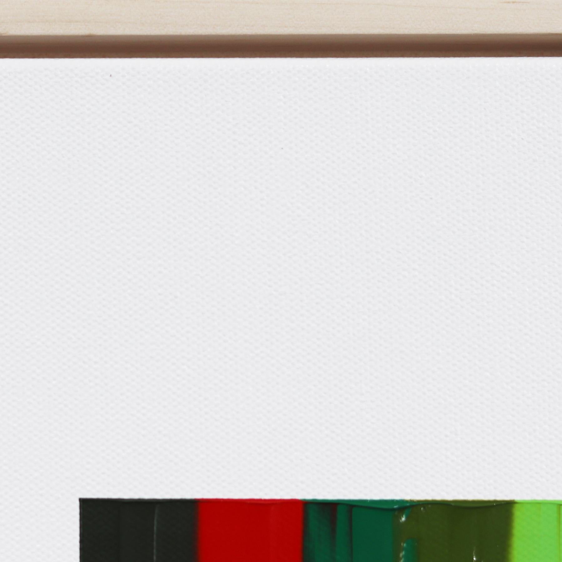 The Lights of Prospect Park - Framed Colorful Abstract Art - Gray Abstract Painting by Raul de la Torre