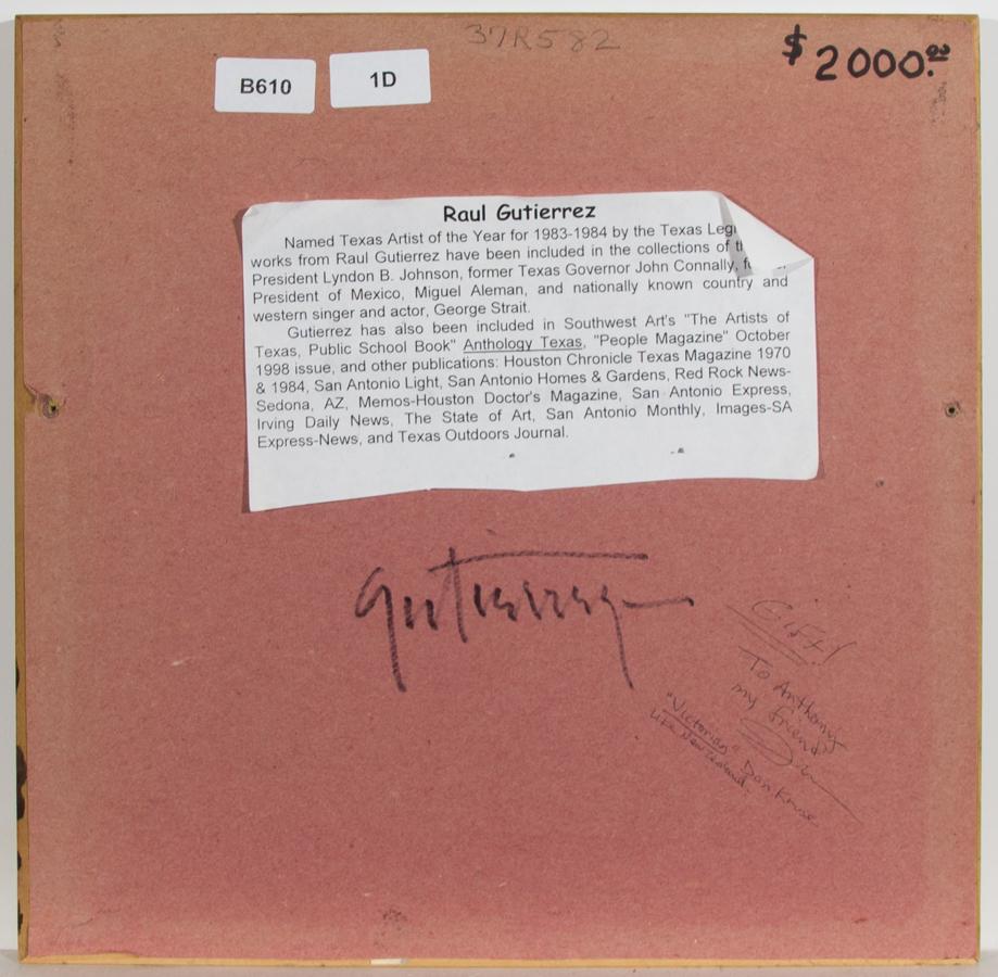 Raul Gutierrez (geb. 1935) - Feines Ölgemälde des 20. Jahrhunderts, Porträt einer viktorianischen Dame im Angebot 2