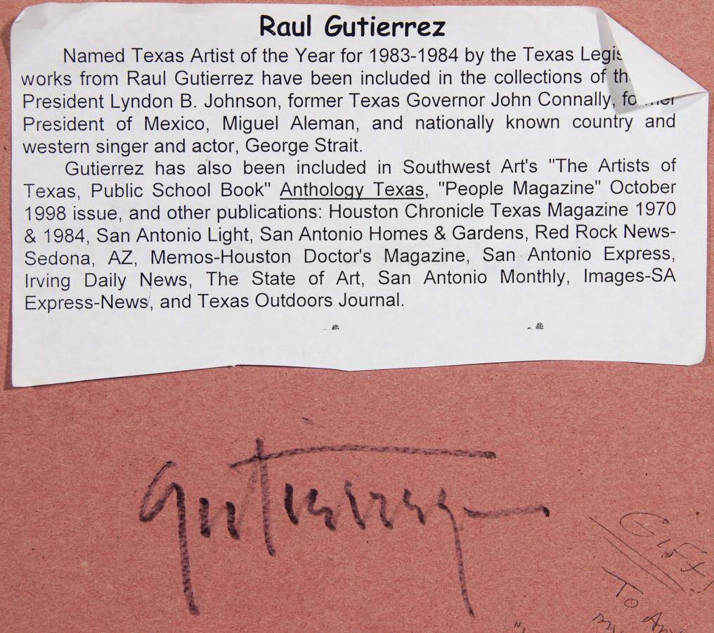 Raul Gutierrez (geb. 1935) - Feines Ölgemälde des 20. Jahrhunderts, Porträt einer viktorianischen Dame im Angebot 3