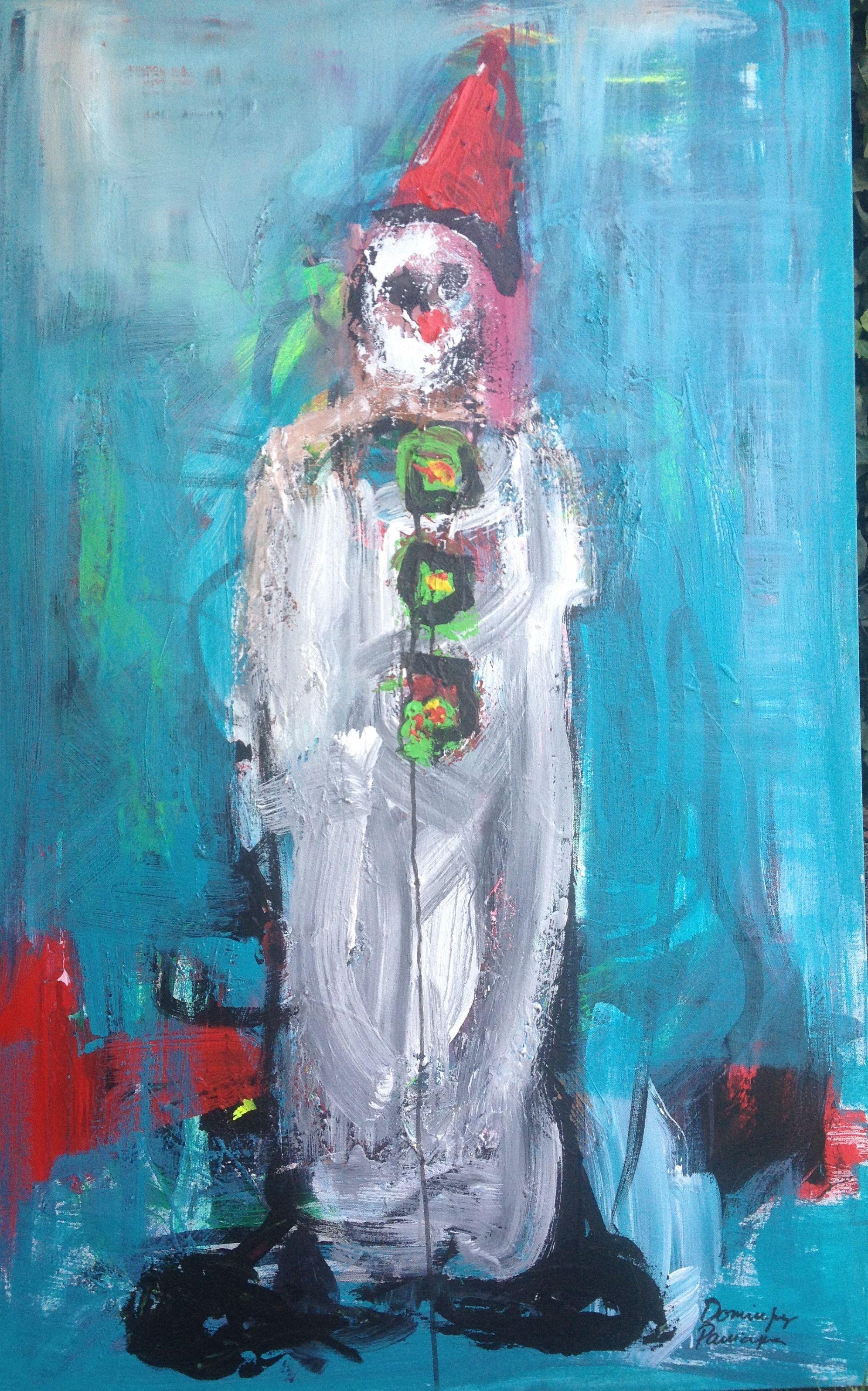 Raul Paniagua Abstract Painting - Pagliacci, Painting, Acrylic on Canvas