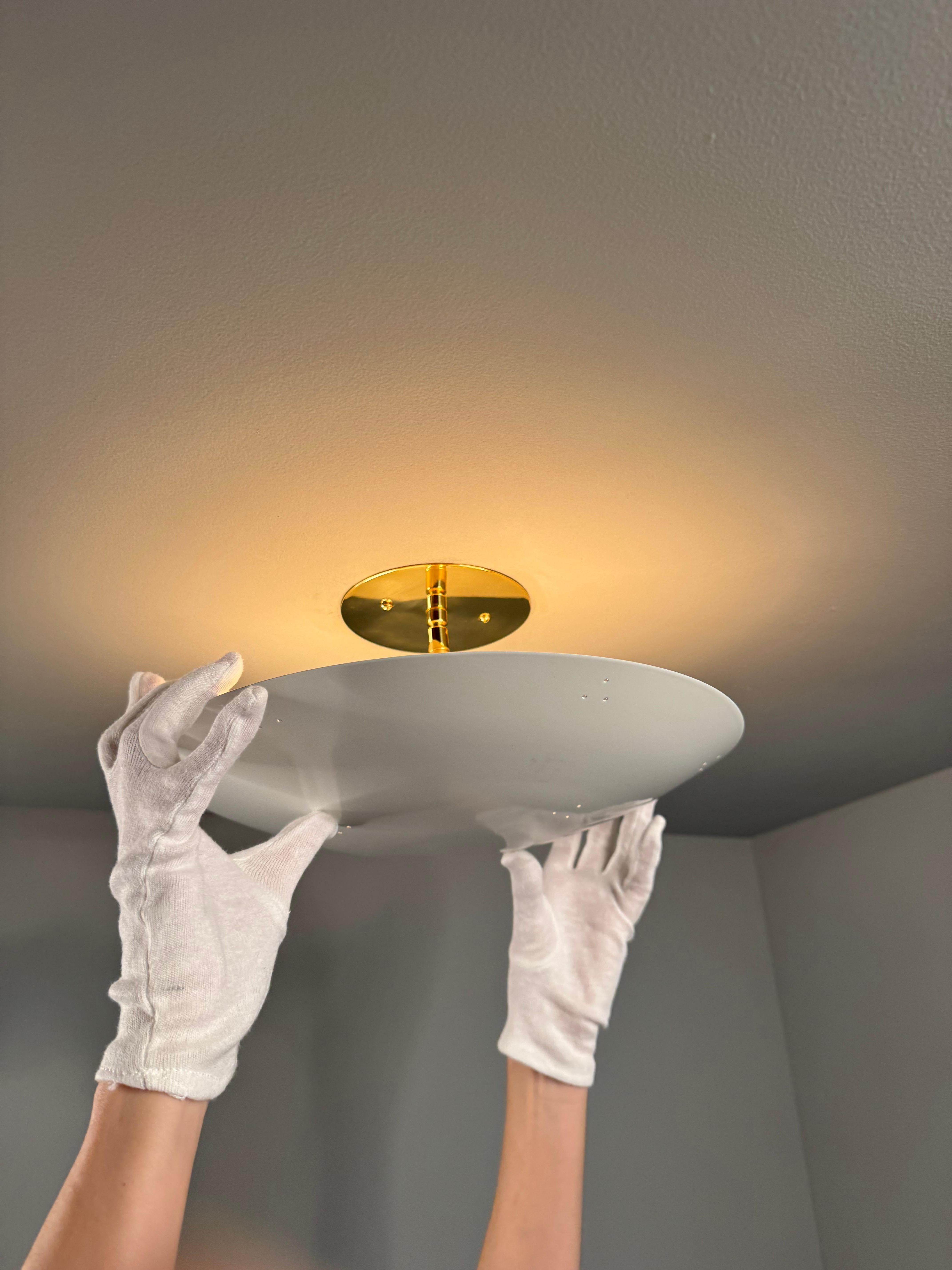 Raul Reyes 'Rey 14' Perforierte Metall Dome Deckenleuchte in Weiß im Angebot 2