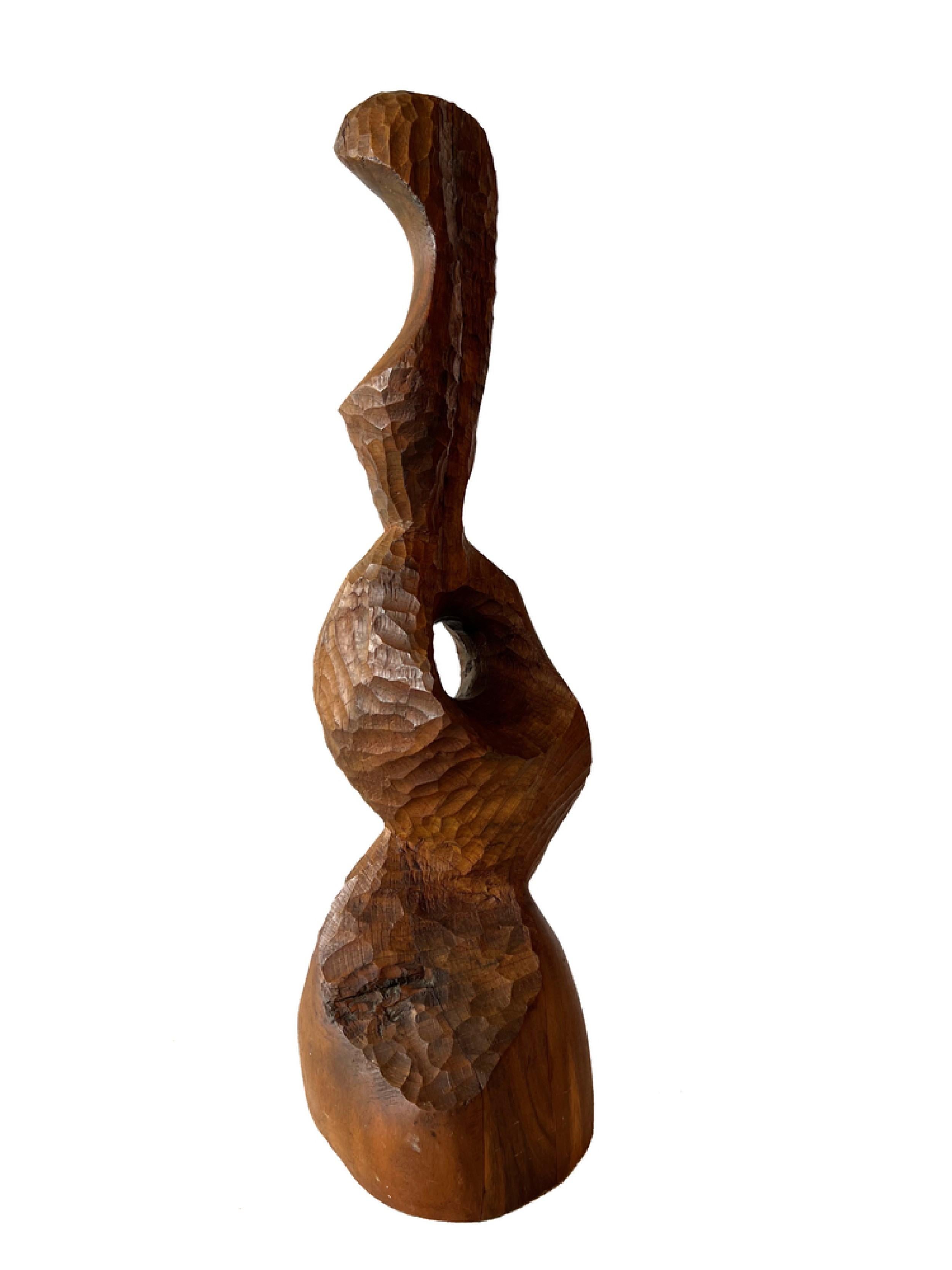 Contemporary Abstract Wood Sculpture (signed: PETER BELSLEY, LOS ALTAS)