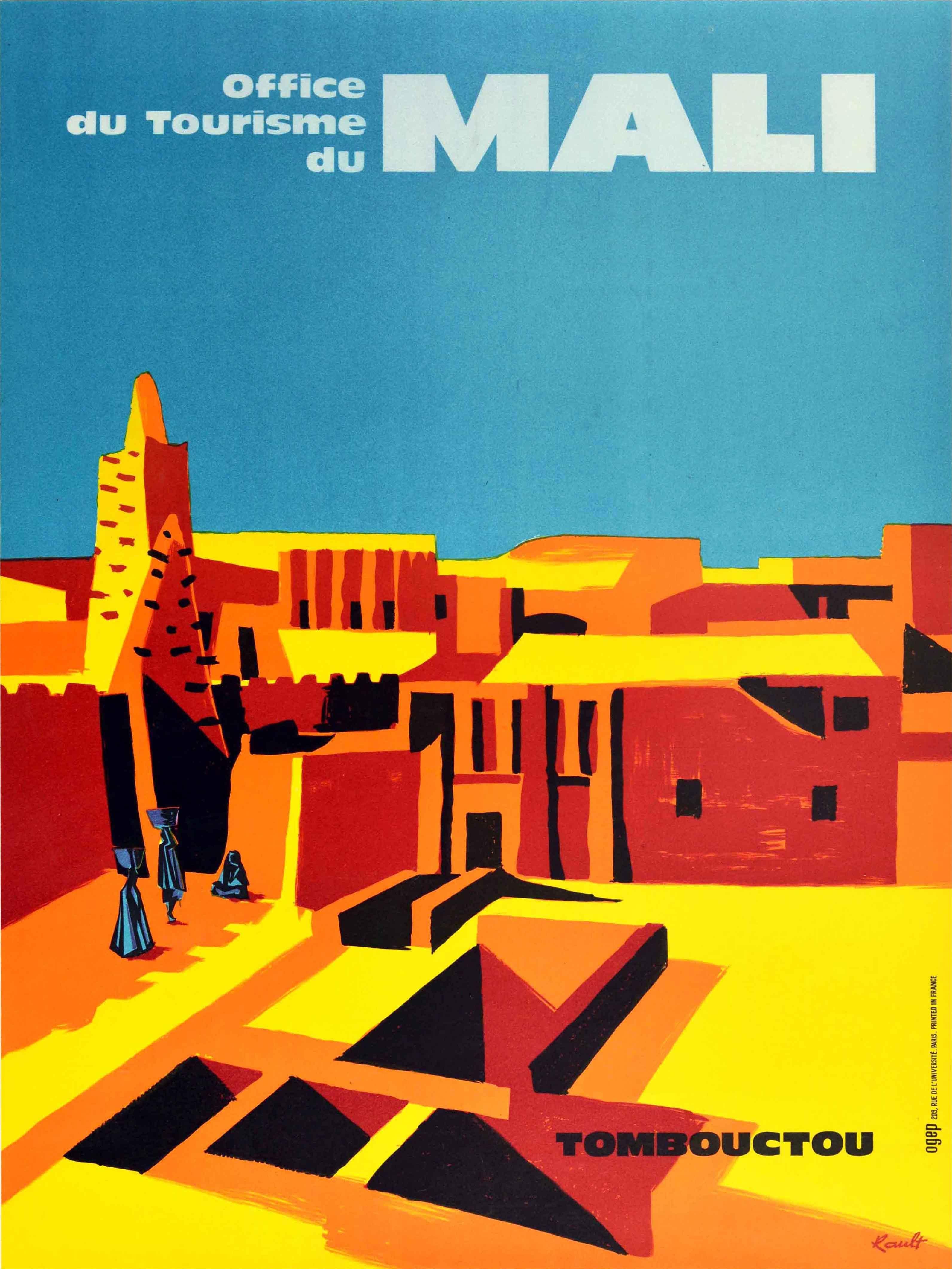Rault Print - Original Vintage Travel Poster Mali Tombouctou West Africa Tourism Timbuktu City