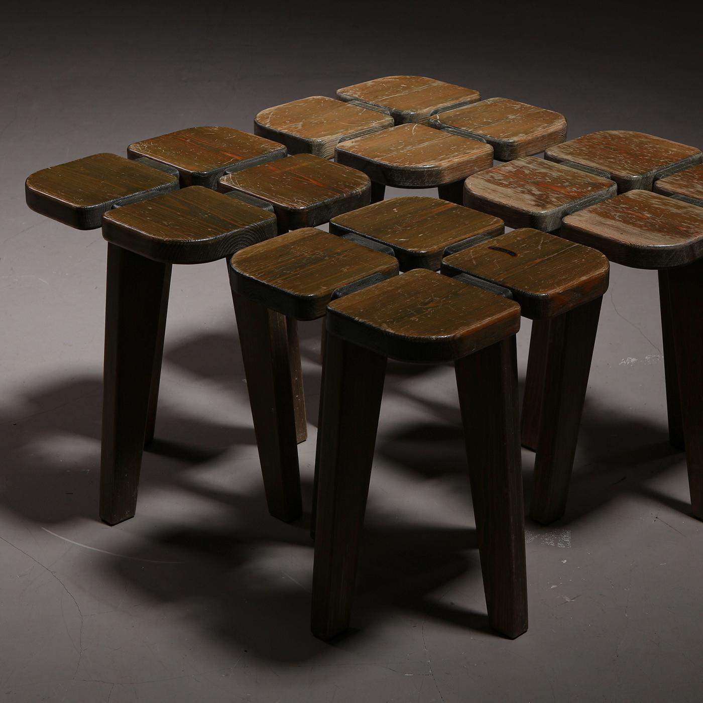 Finnish Rauni Peippo for Oy Stockmann AB 'Apila' Stool in Pine, Finland 1960s For Sale