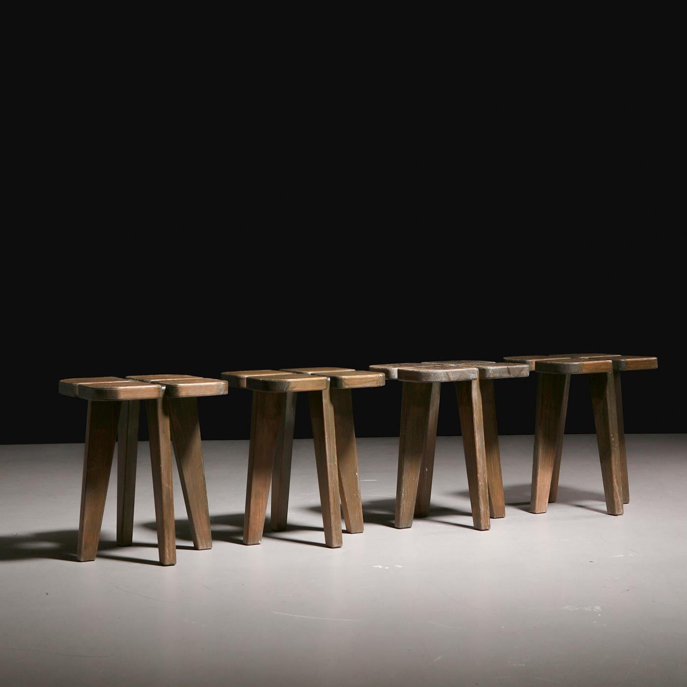 Rauni Peippo for Oy Stockmann AB 'Apila' Stool in Pine, Finland 1960s In Good Condition For Sale In Prague, New Town