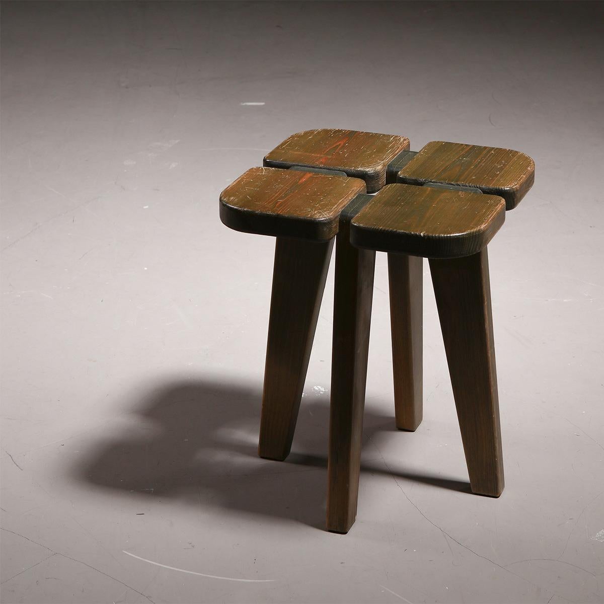 Finnish Rauni Peippo Set of Four 'Apilla' Stools in Pine, 1960s For Sale
