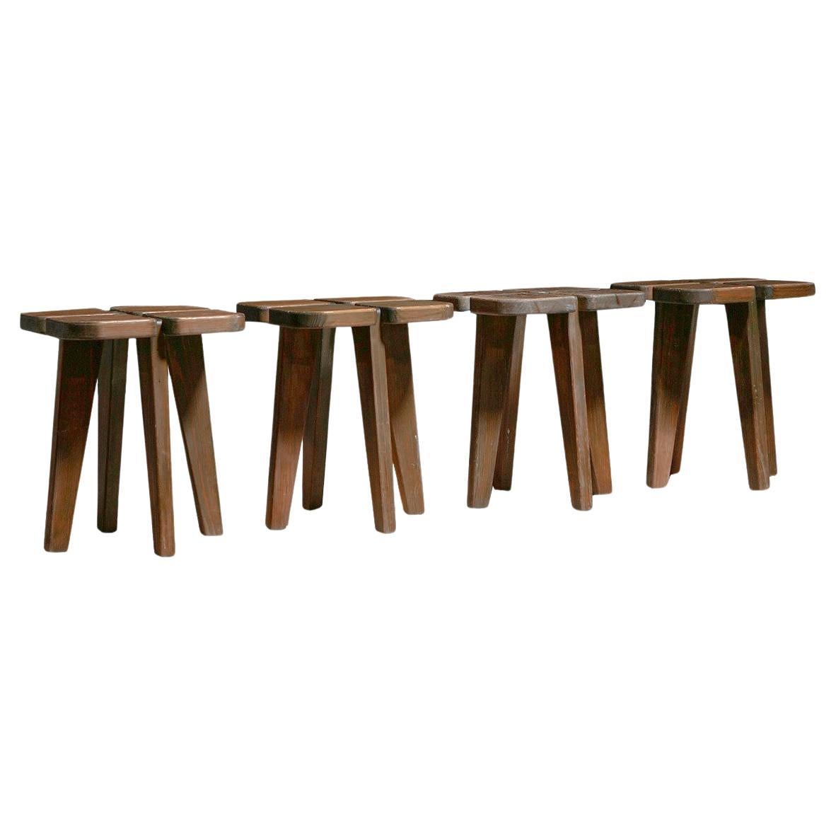 Rauni Peippo Set of Four 'Apilla' Stools in Pine, 1960s For Sale