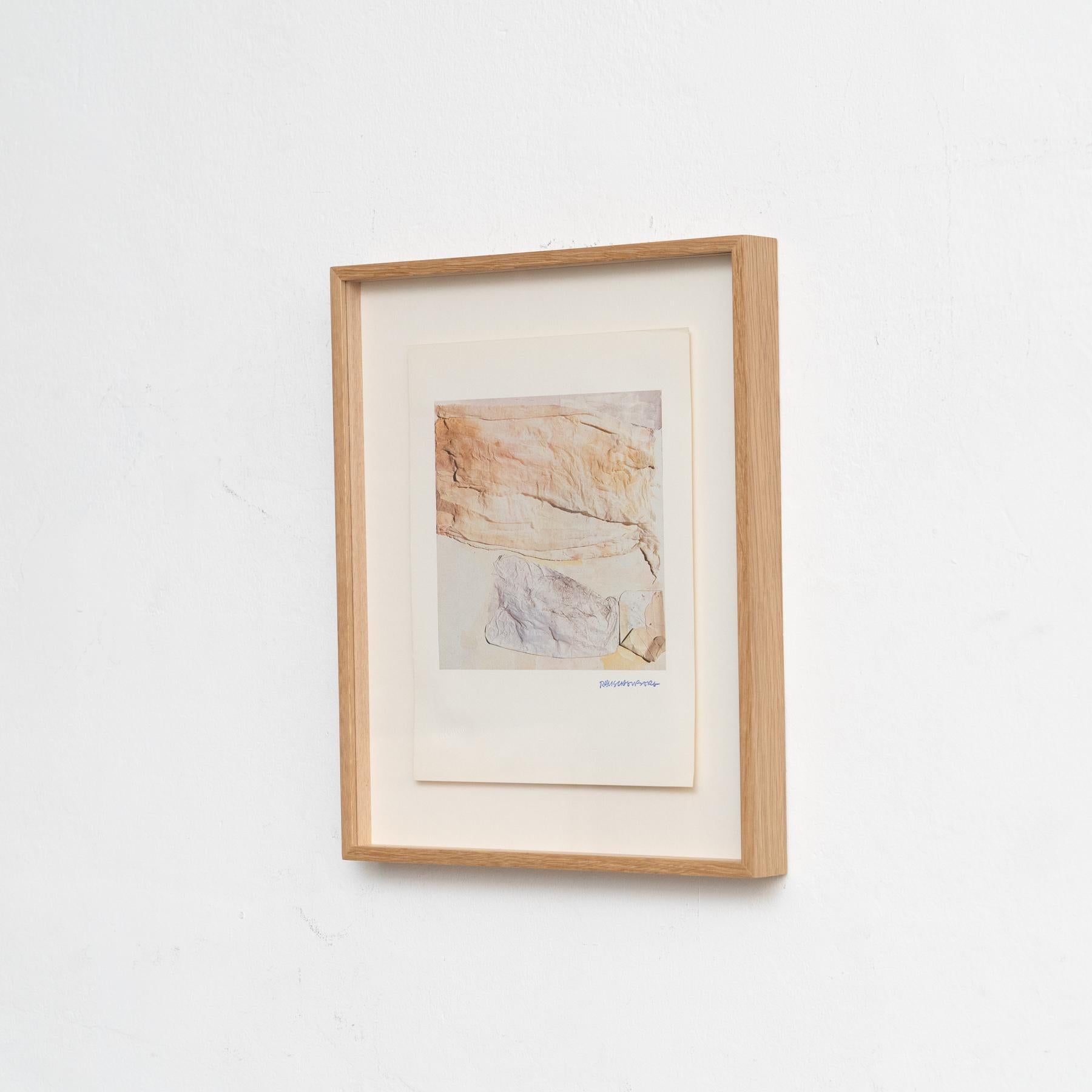 Mid-Century Modern Rauschenberg Framed Limited Edition Photolithography, circa 1970 For Sale