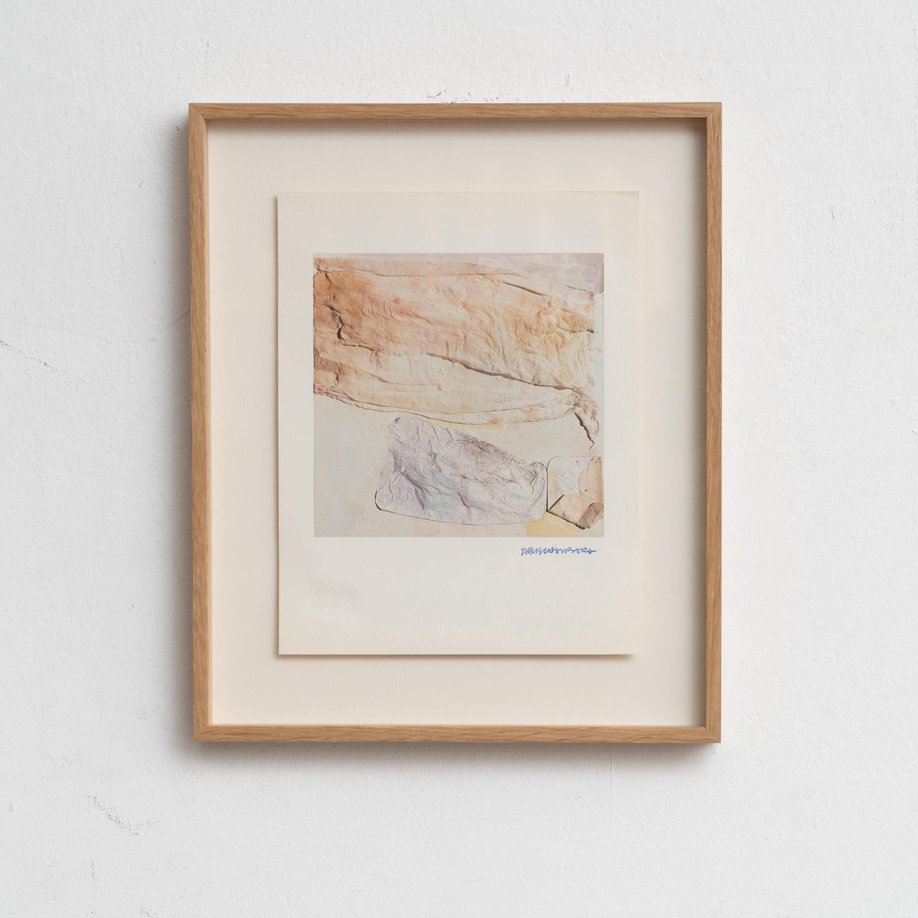 European Rauschenberg Framed Limited Edition Photolithography, circa 1970 For Sale