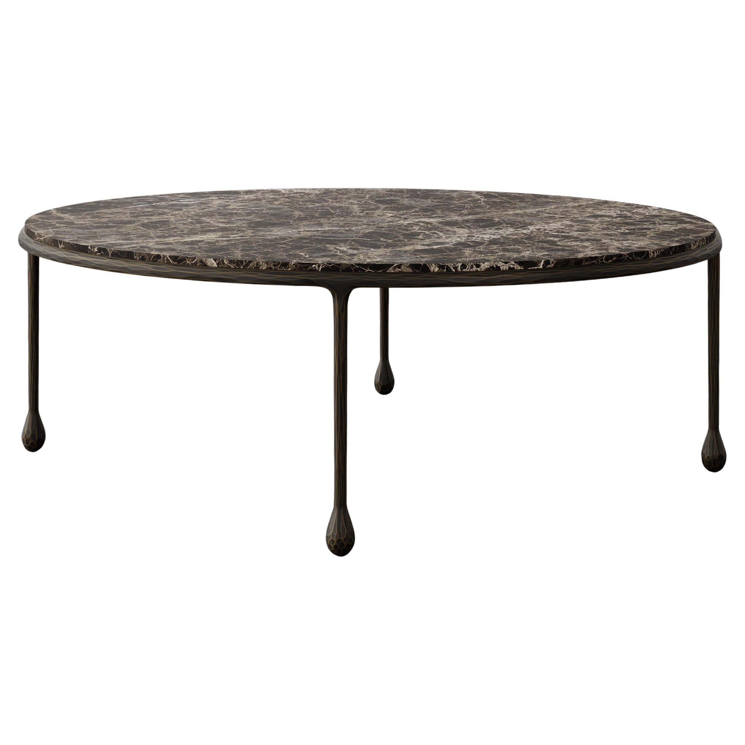 "Ravelle" Marble and Iron Coffee Table by Christiane Lemieux