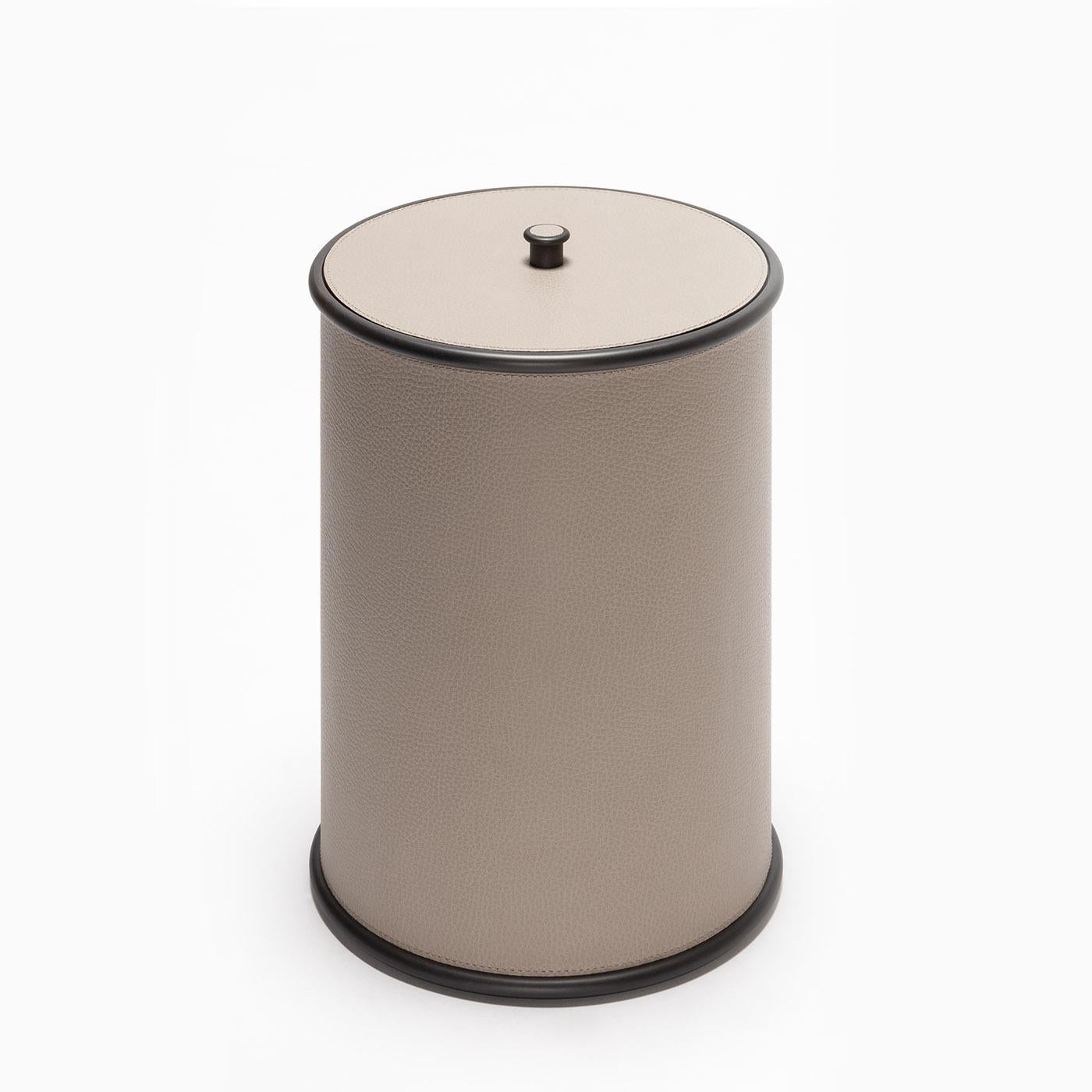 Italiano Cestino Ravello Beige con coperchio di Giobagnara in vendita