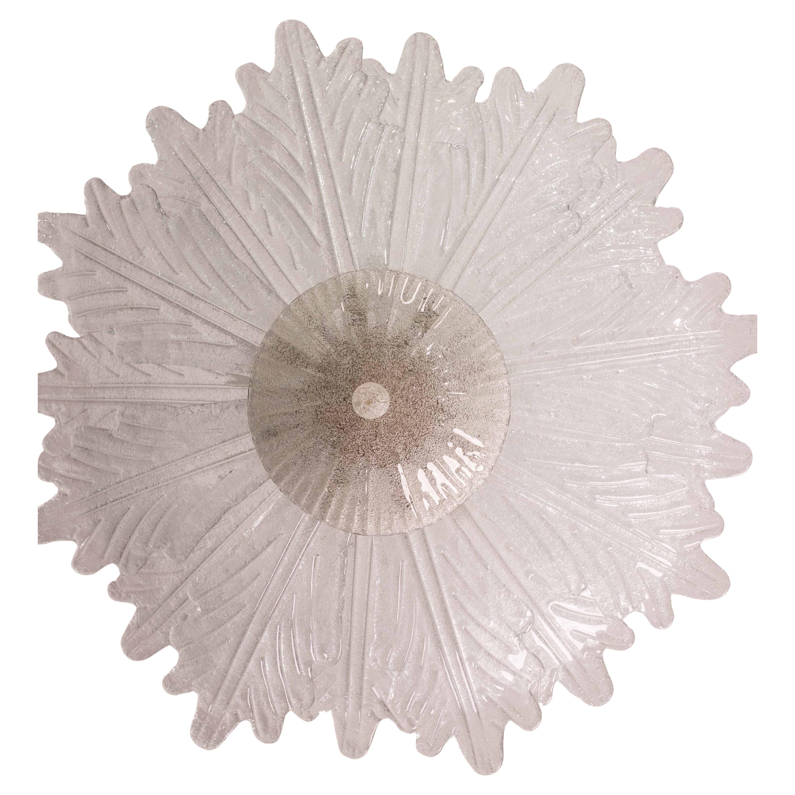 Ravello, Large Size Vintage Murano Trasparent Glass Ceiling Light