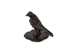 Raven boxwood okimono sculpture