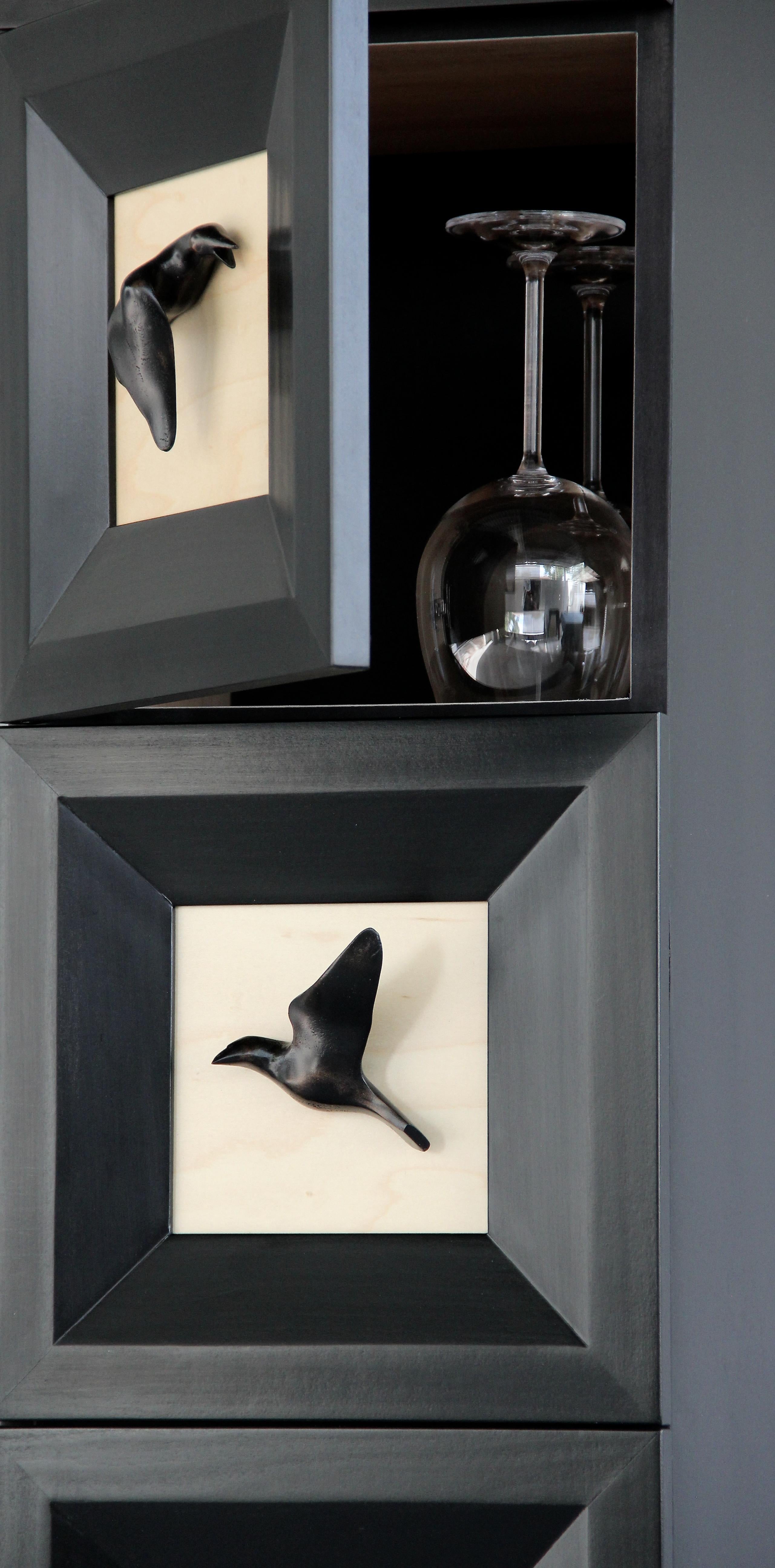 Modern Raven Tower Cabinet For Sale
