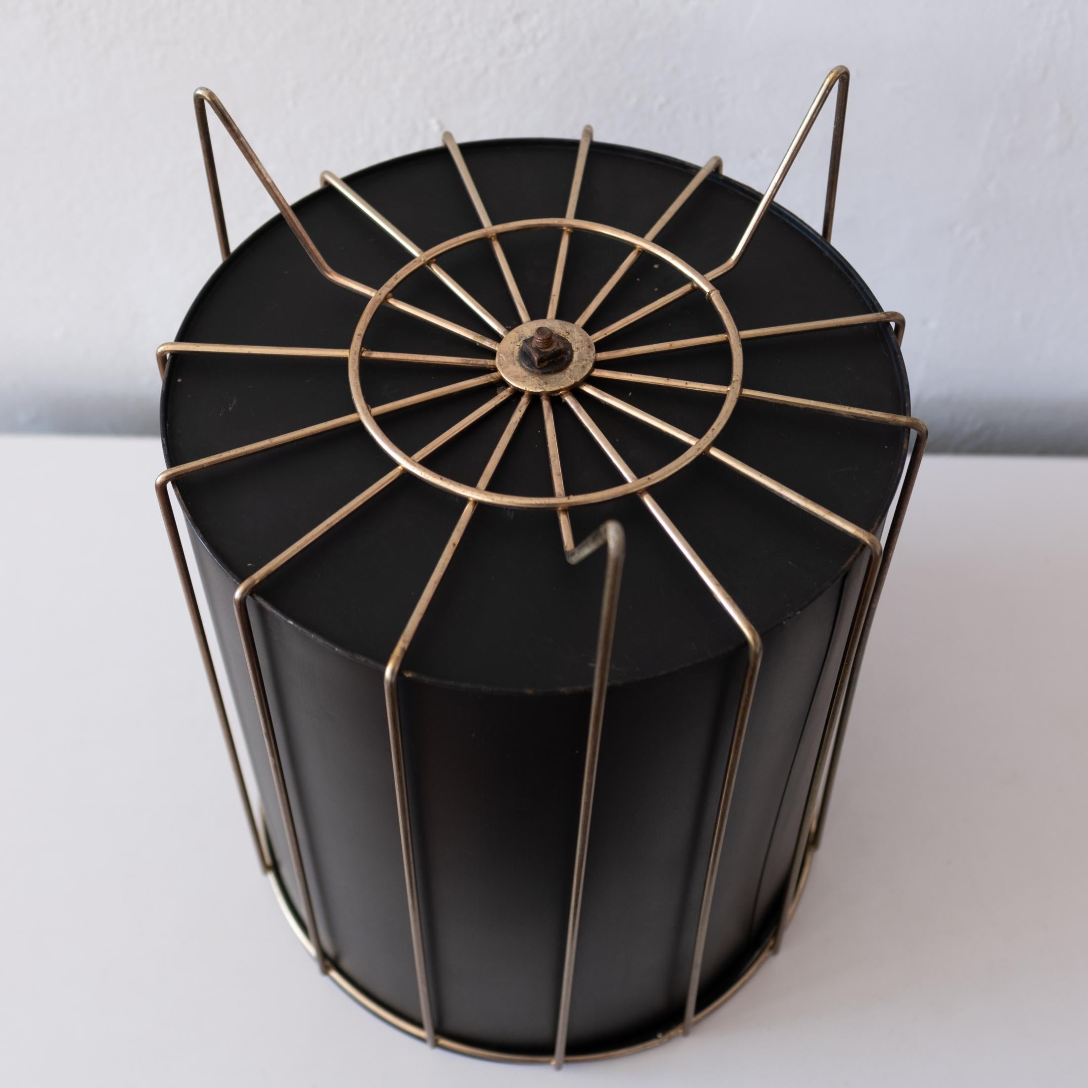 Raveneare Mid Century Brass Hairpin Waste Basket Trash Can 2