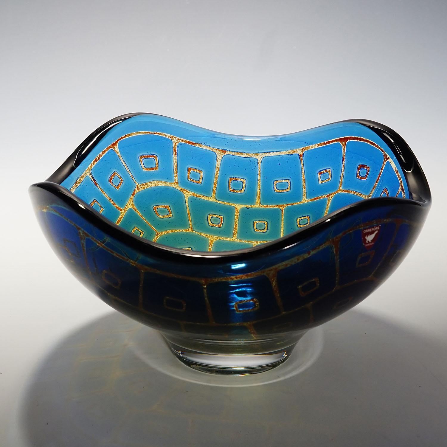 Mid-Century Modern Ravenna Bowl by Sven Palmquist for Orrefors, Sweden 1950s For Sale