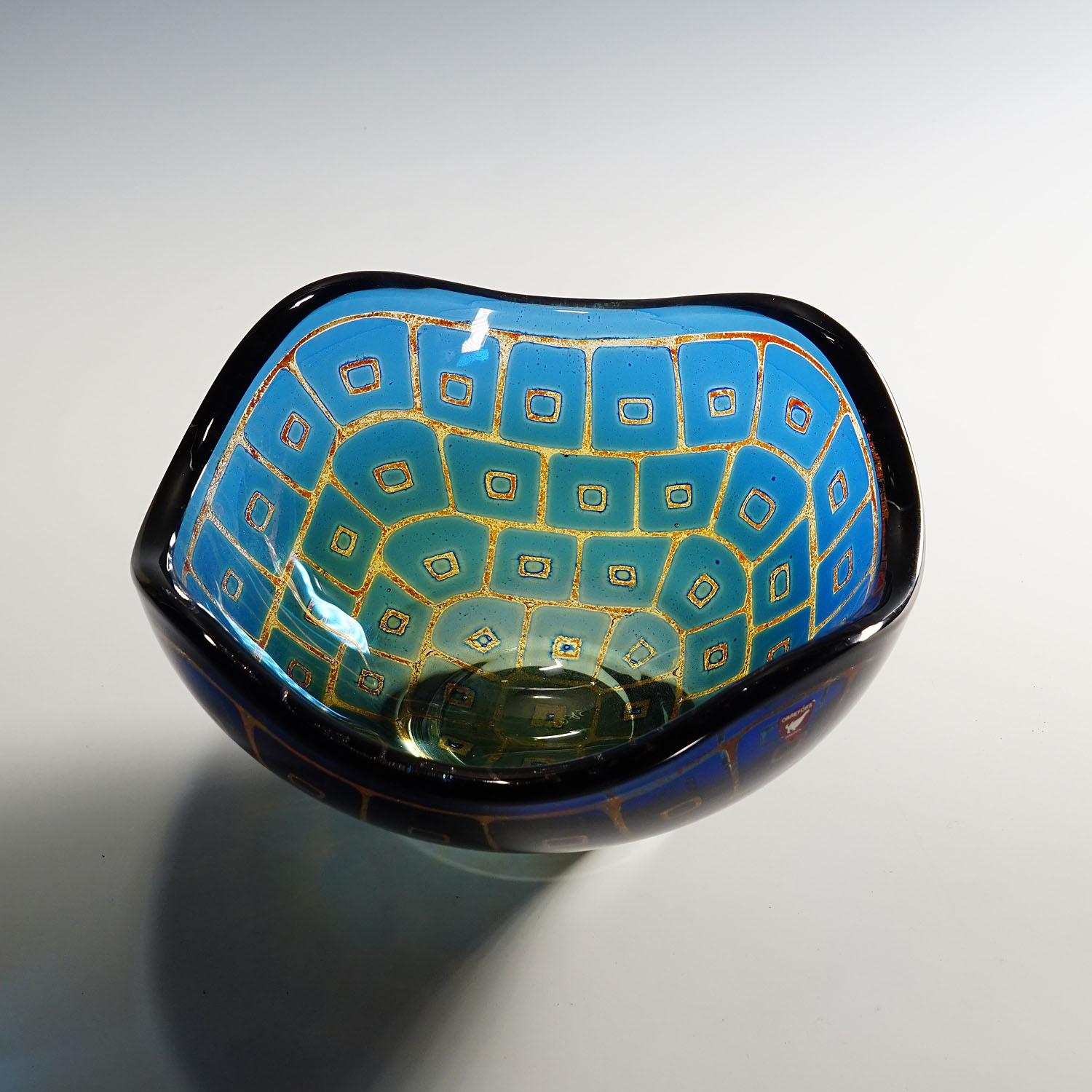 Swedish Ravenna Bowl by Sven Palmquist for Orrefors, Sweden 1950s For Sale