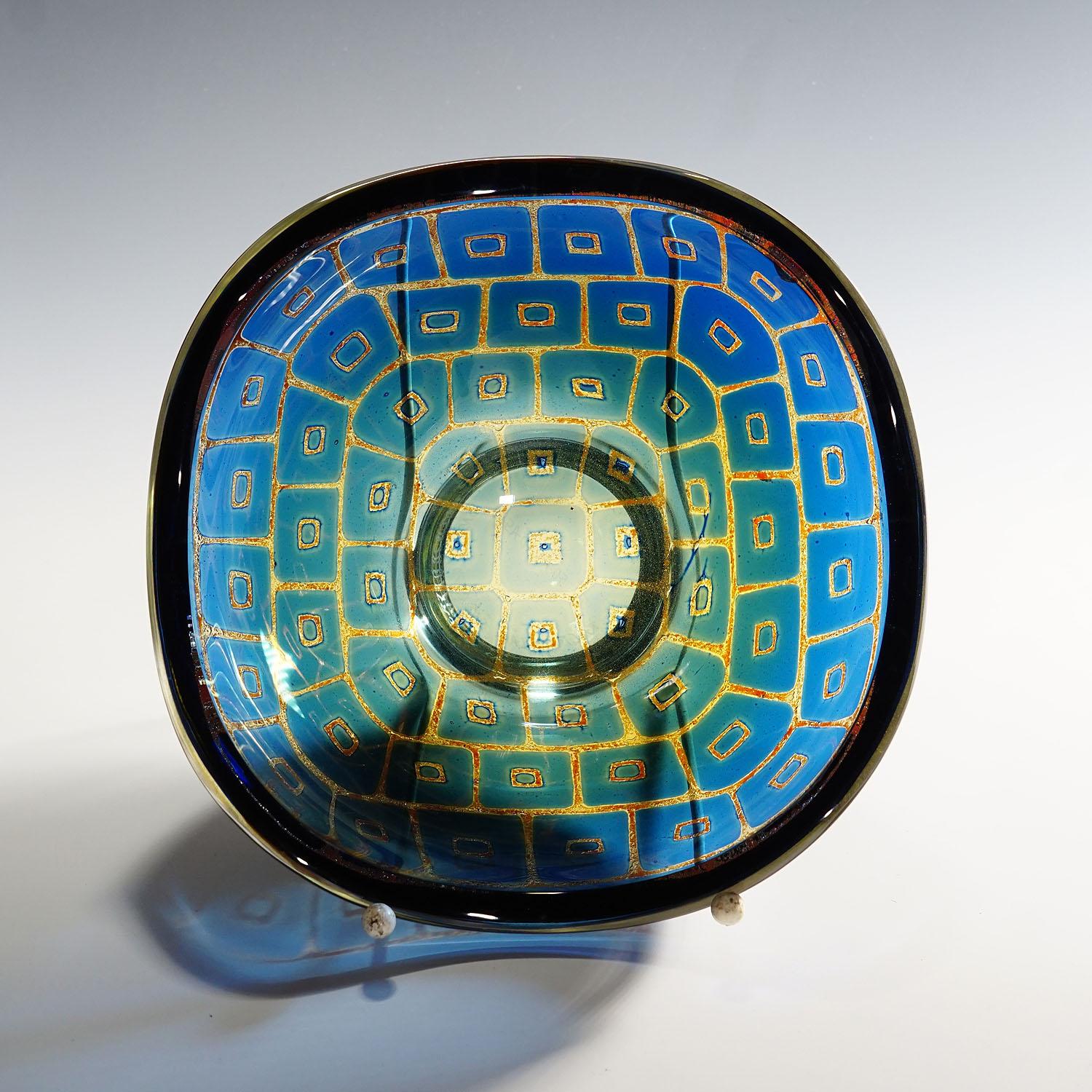 Art Glass Ravenna Bowl by Sven Palmquist for Orrefors, Sweden 1950s For Sale