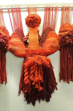 Raventos, Maria Asuncion, "Fire Bird" Wool Tapestry.