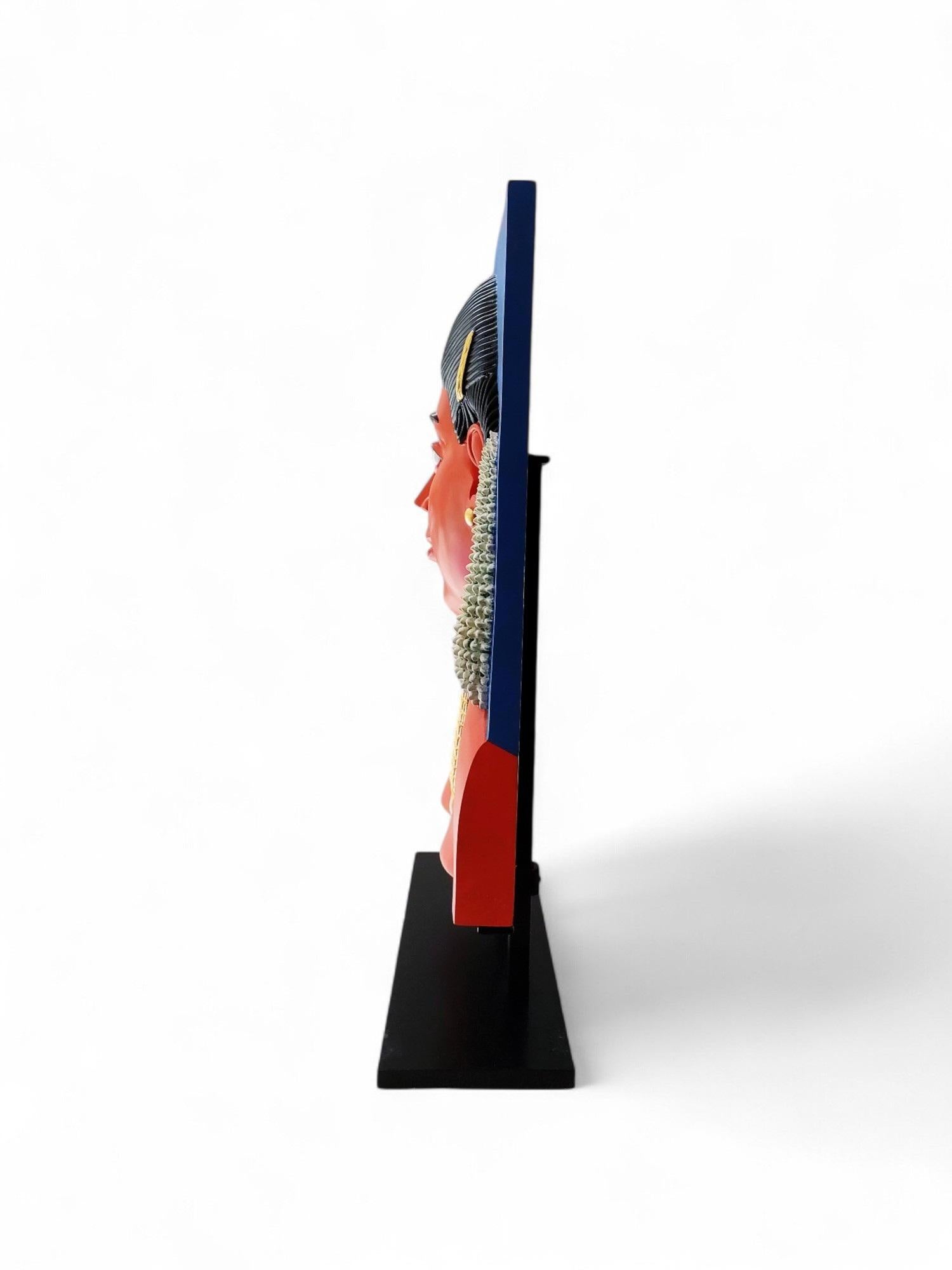 Bemaltes Bronze-Basrelief-Porträt von Ravinder Reddy, Auflage 4/8, 2011 im Angebot 2