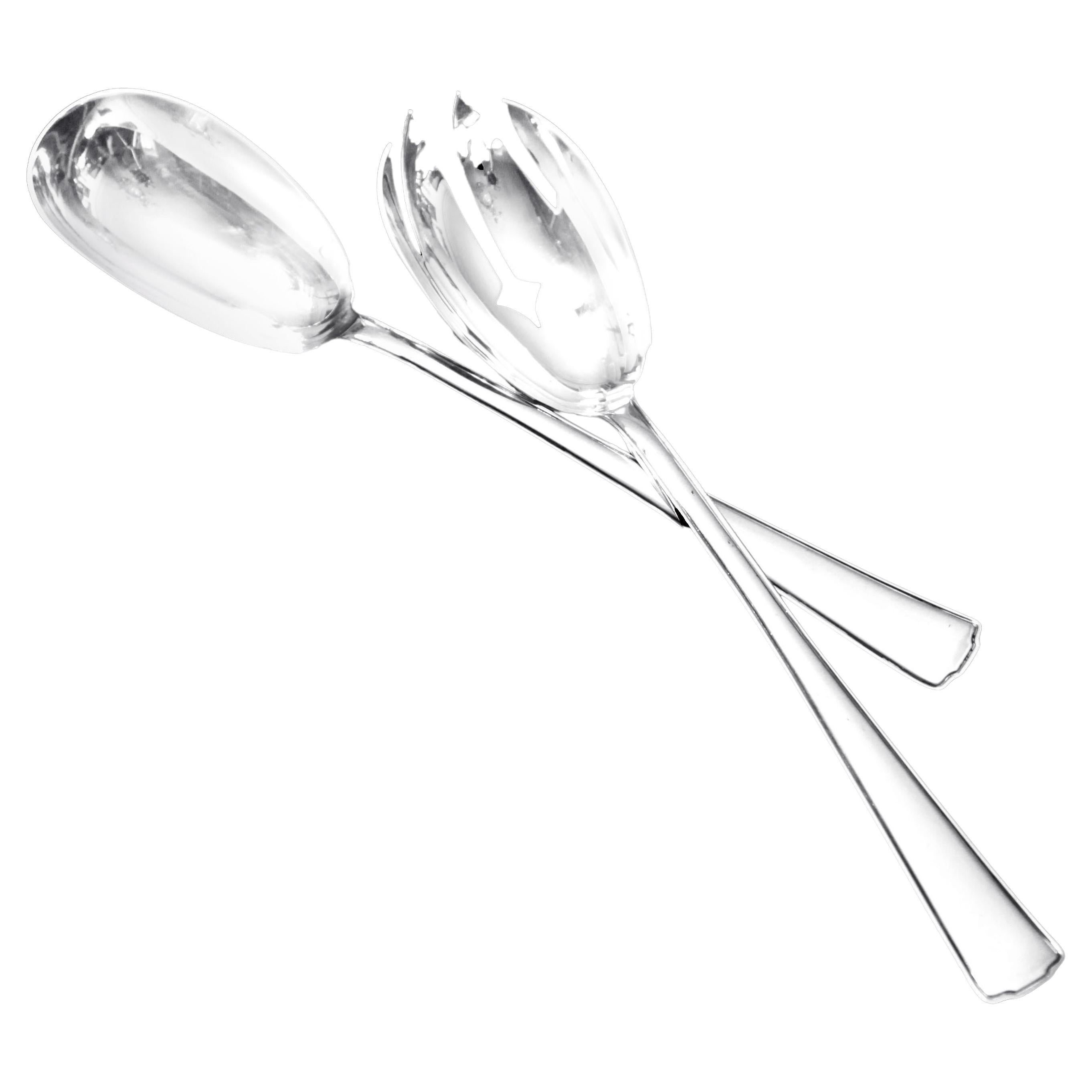 Ravinet Denfert - 17pc. Art Deco French 950 Sterling Silver Serving Pieces, MINT For Sale