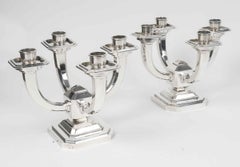 Ravinet d’Enfert – Pair of Art Deco Solid Silver Candelabra
