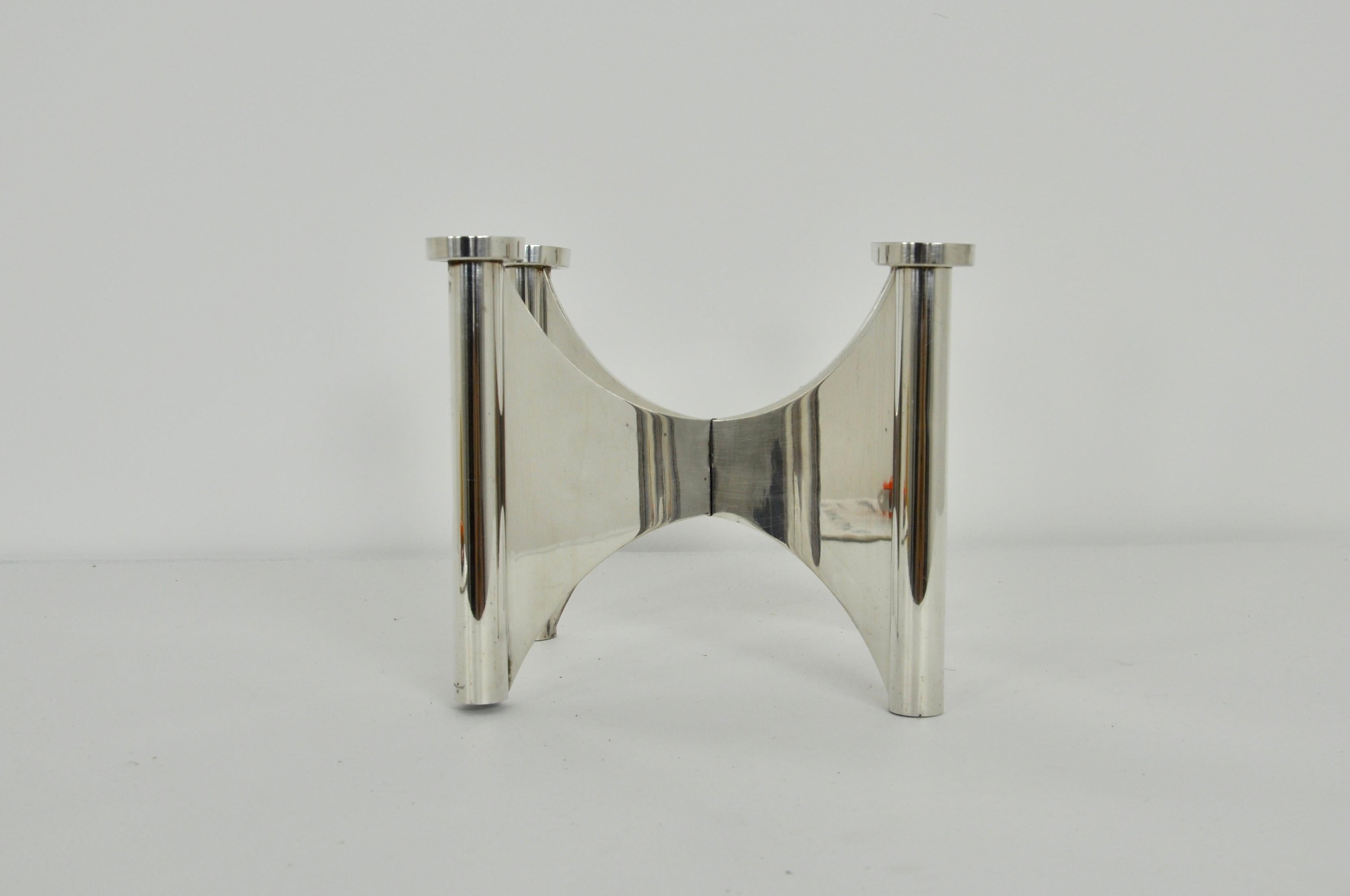 Ravinet d'Enfert Silver Plated Candleholders by Roger Tallon, 1970s 1