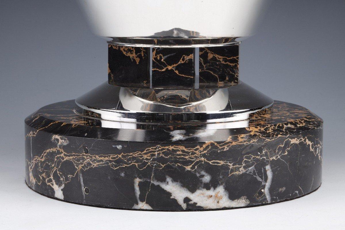 Art Deco Ravinet d'Enfert - Silver Refresher On Portor Marble Circa 1930 For Sale