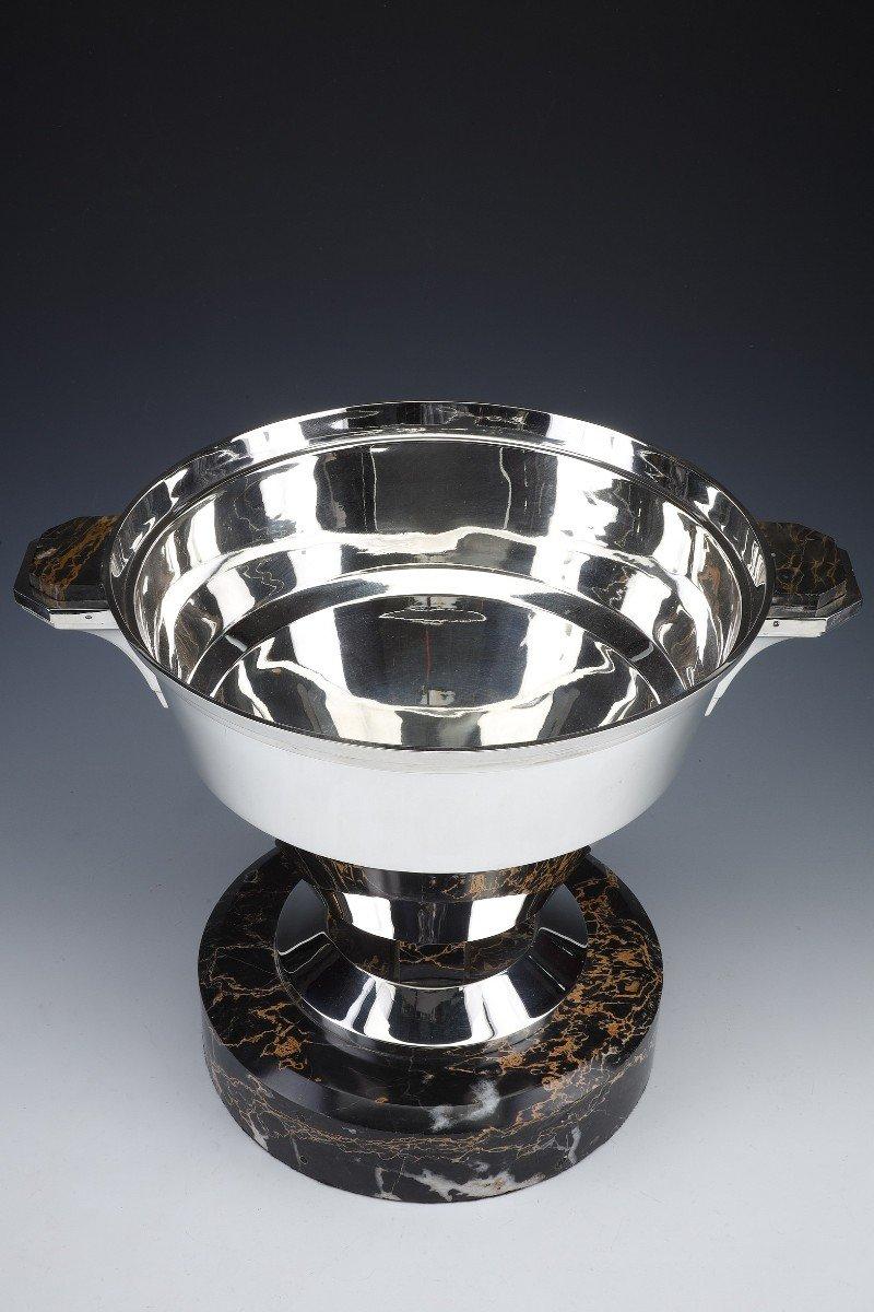 Ravinet d'Enfert – Silber refresher auf Portor-Marmor, um 1930 im Angebot 1